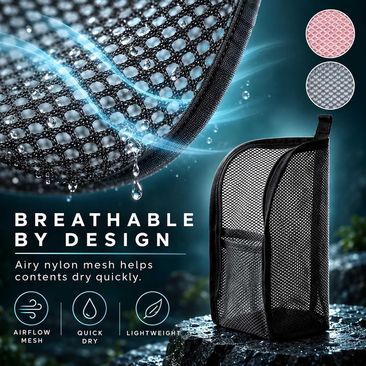 Standing Toiletry Bag, Portable Lightweight Travel Toiletry Bag (Black*2) - Image 6