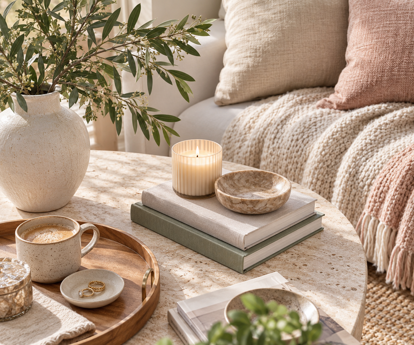 Bright stylish neutral home interior