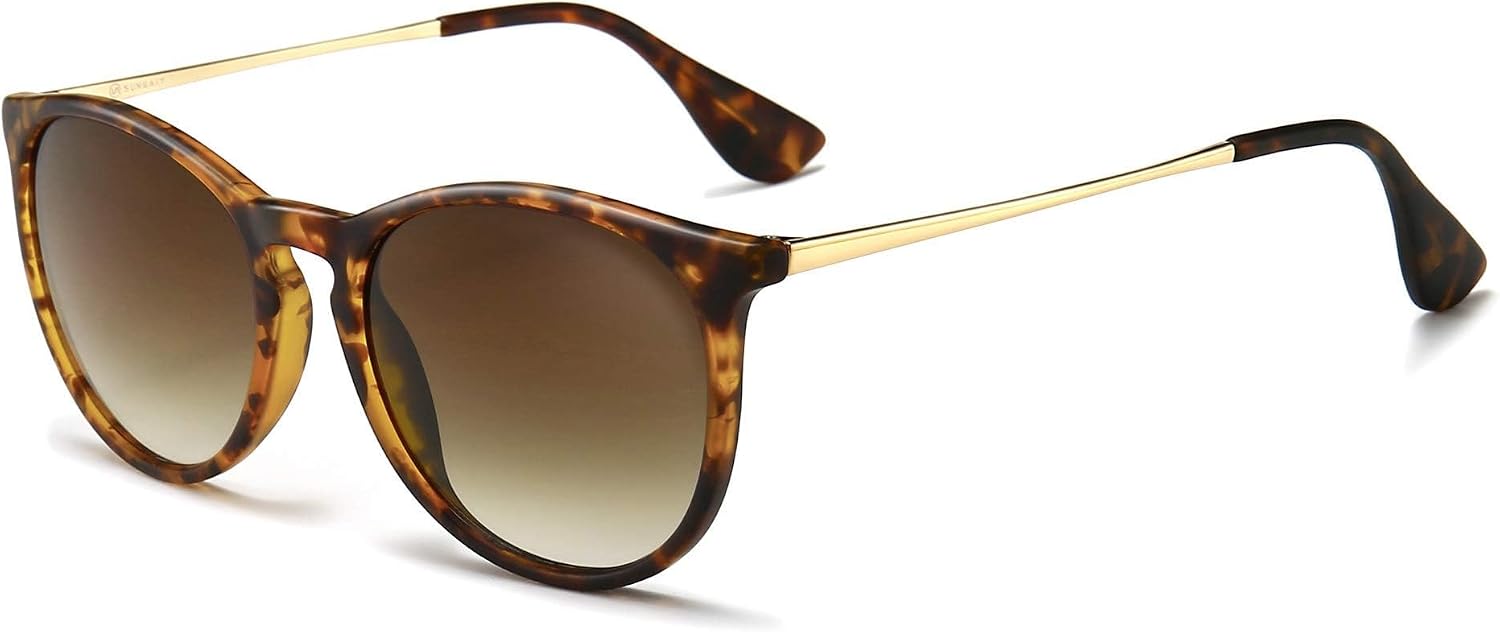 SUNGAIT Premium Vintage Round Sunglasses for Women Men Classic Retro Style