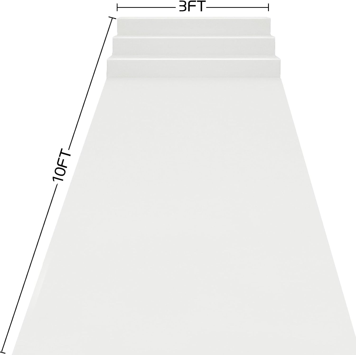 White Carpet Runner for Party 140GSM Polyester Fabric Carpet Runner Decorations for Hollywood Theme Party, Runway Rug Prom Aisle Rug (White, 3 X10 FT) - Image 2