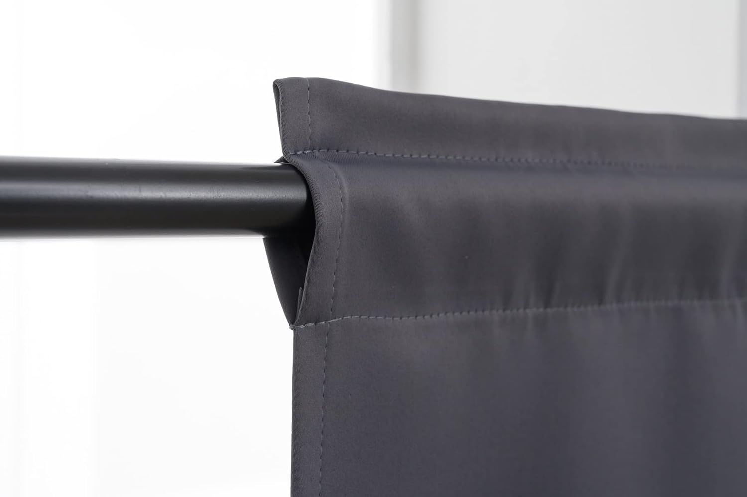 Pickluc Rod Pocket Tier Curtain - Half Blackout Curtain for Kitchen, Bathroom, Cabinet, Basement, 30 Inches Wide and 24 Inches Long, Dark Grey, 2 Panels - Image 3