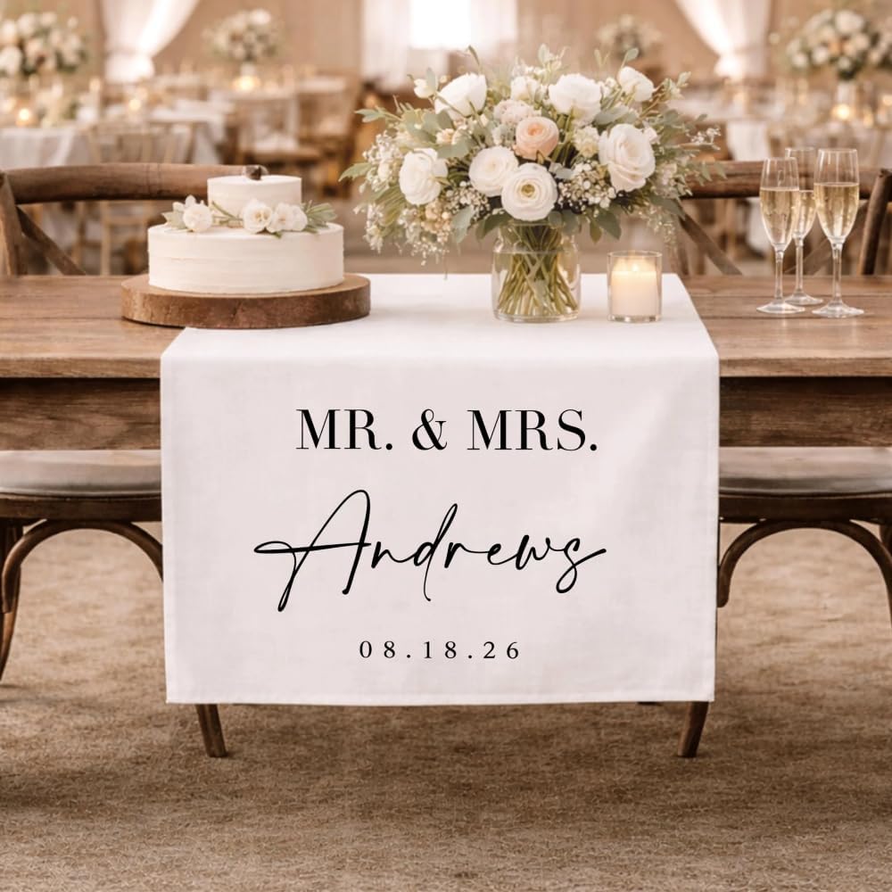 Personalized Wedding Table Runner, ...