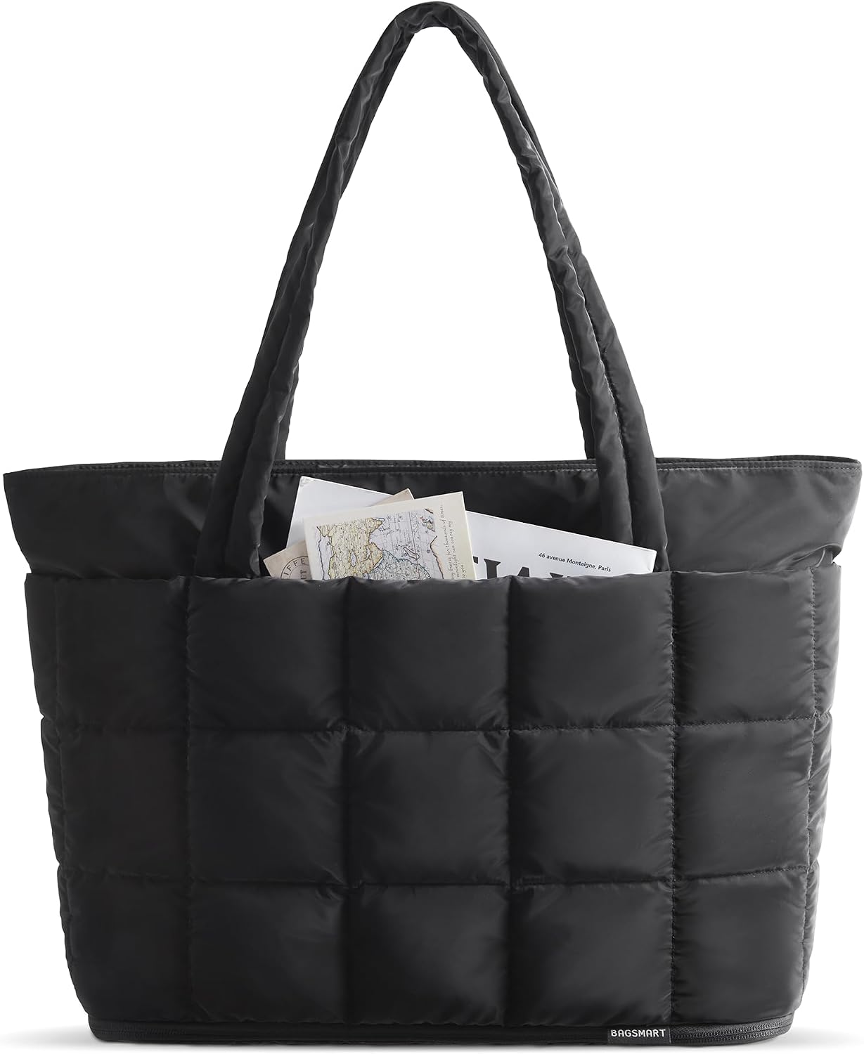 BAGSMART Expandable Tote Bag for Women, Puffer Work Tote Travel Bag