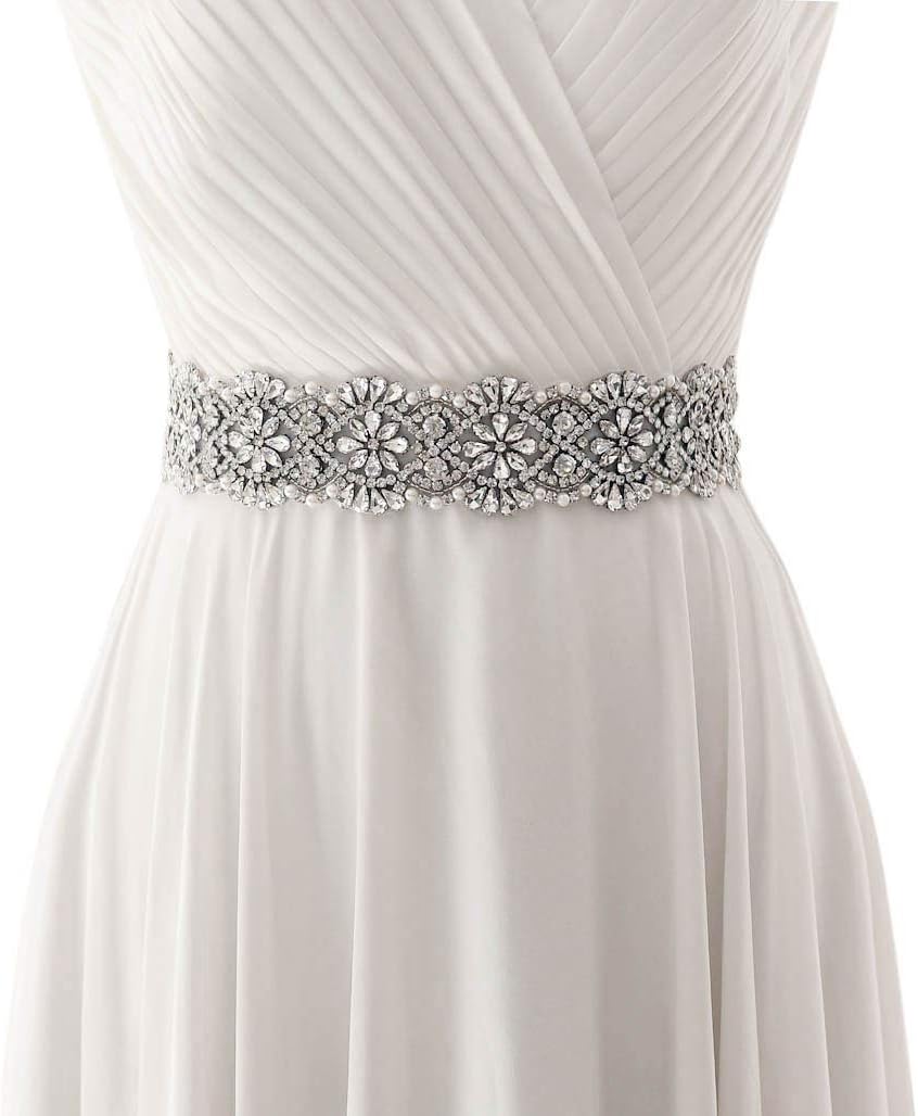 HONGMEI Rhinestone Bridal Belt Wedding Dress Sash Shiny for Bride