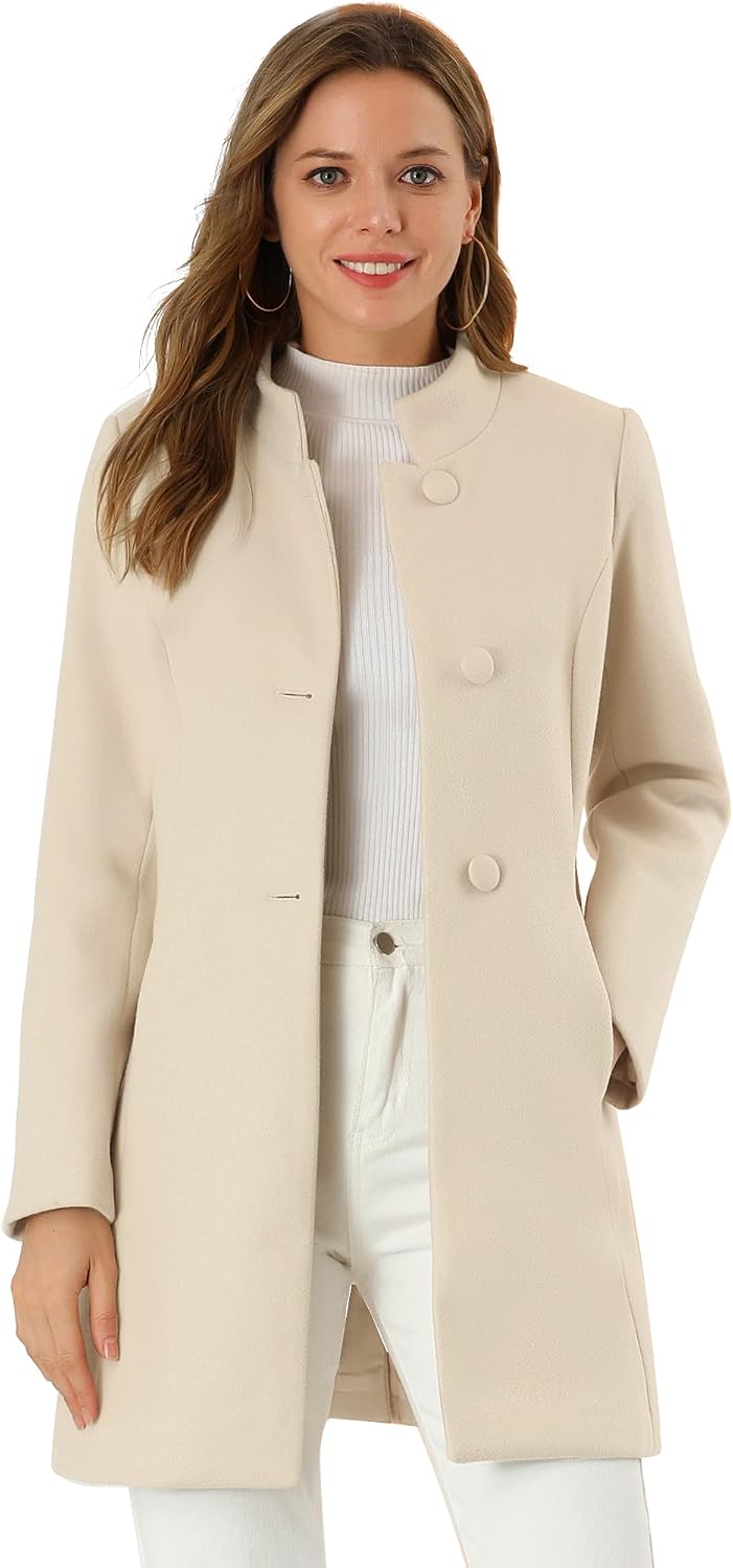 Allegra K Women Winter Overcoat Mid...