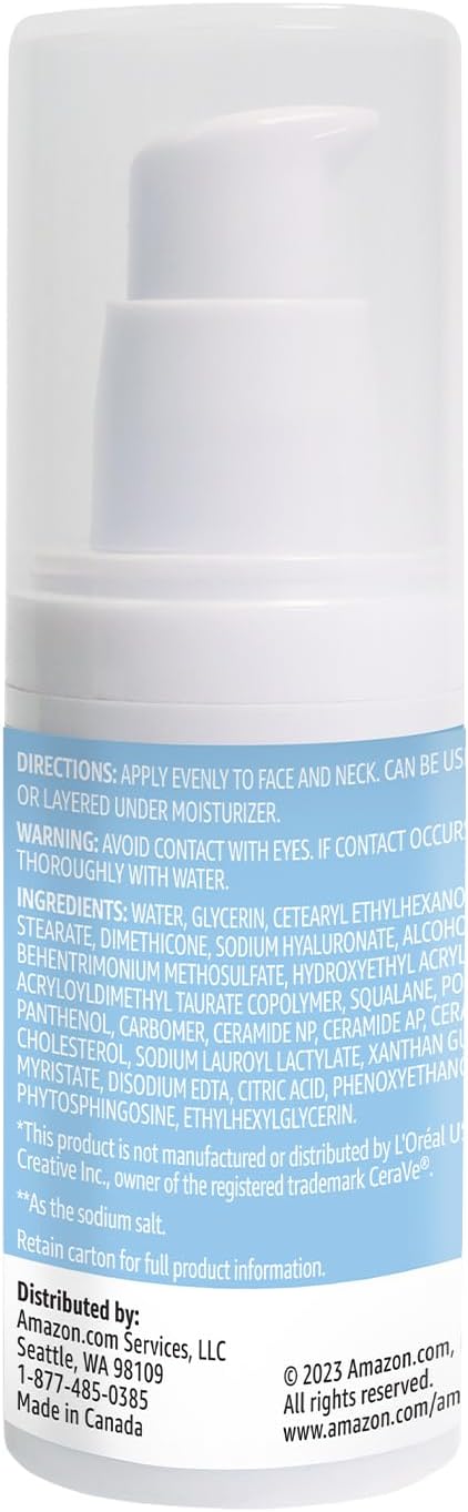 Amazon Basics Hydrating Hyaluronic Acid Serum with Essential Ceramides and Vitamin B, 1 Fluid Ounce - Image 6
