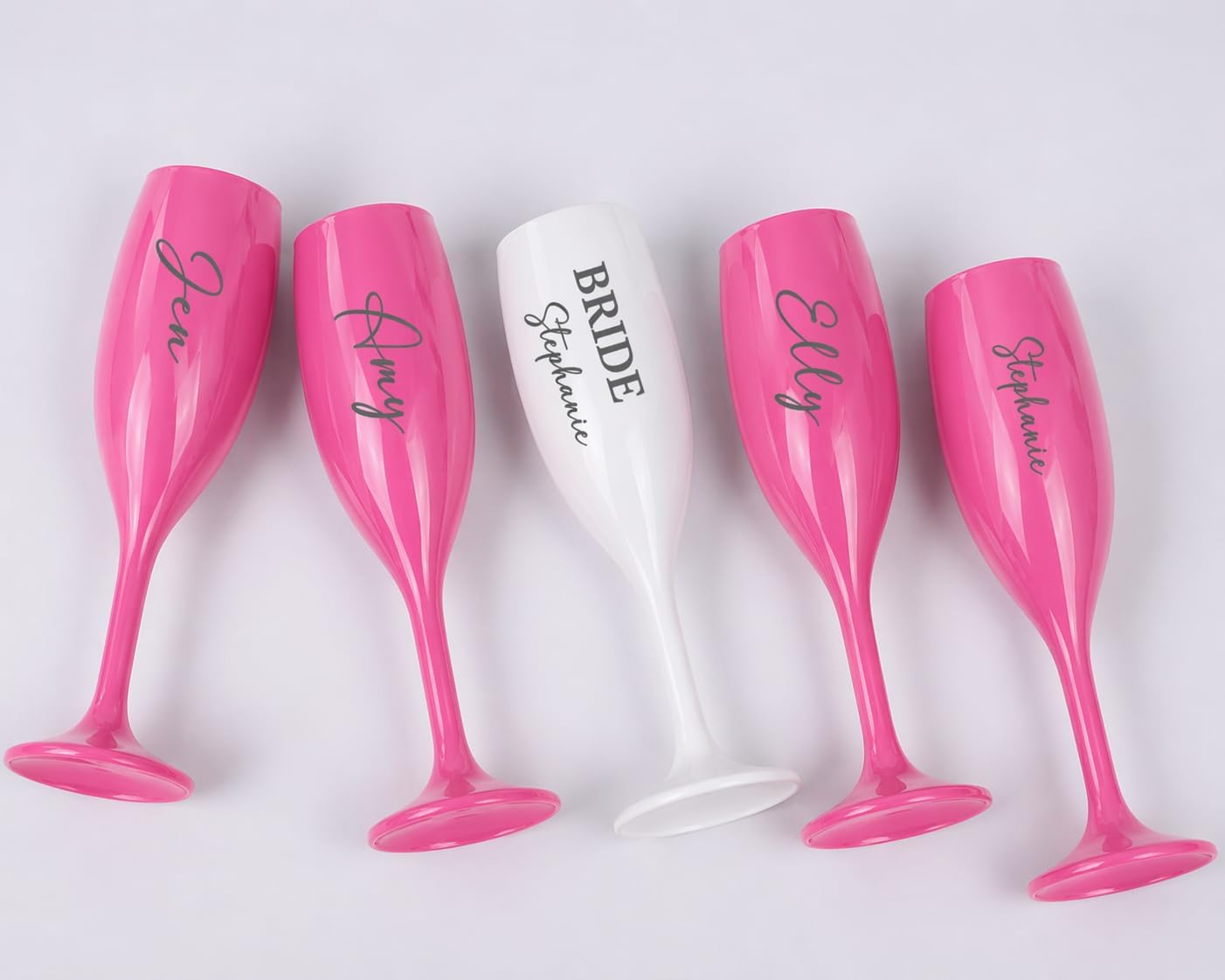 Personalized Acrylic Champagne Flutes Set for Bride & Bridesmaids – Custom Engraved Wedding Toast Glasses – Bachelorette Party, Bridal Shower, Wedding Day Keepsake - Image 8