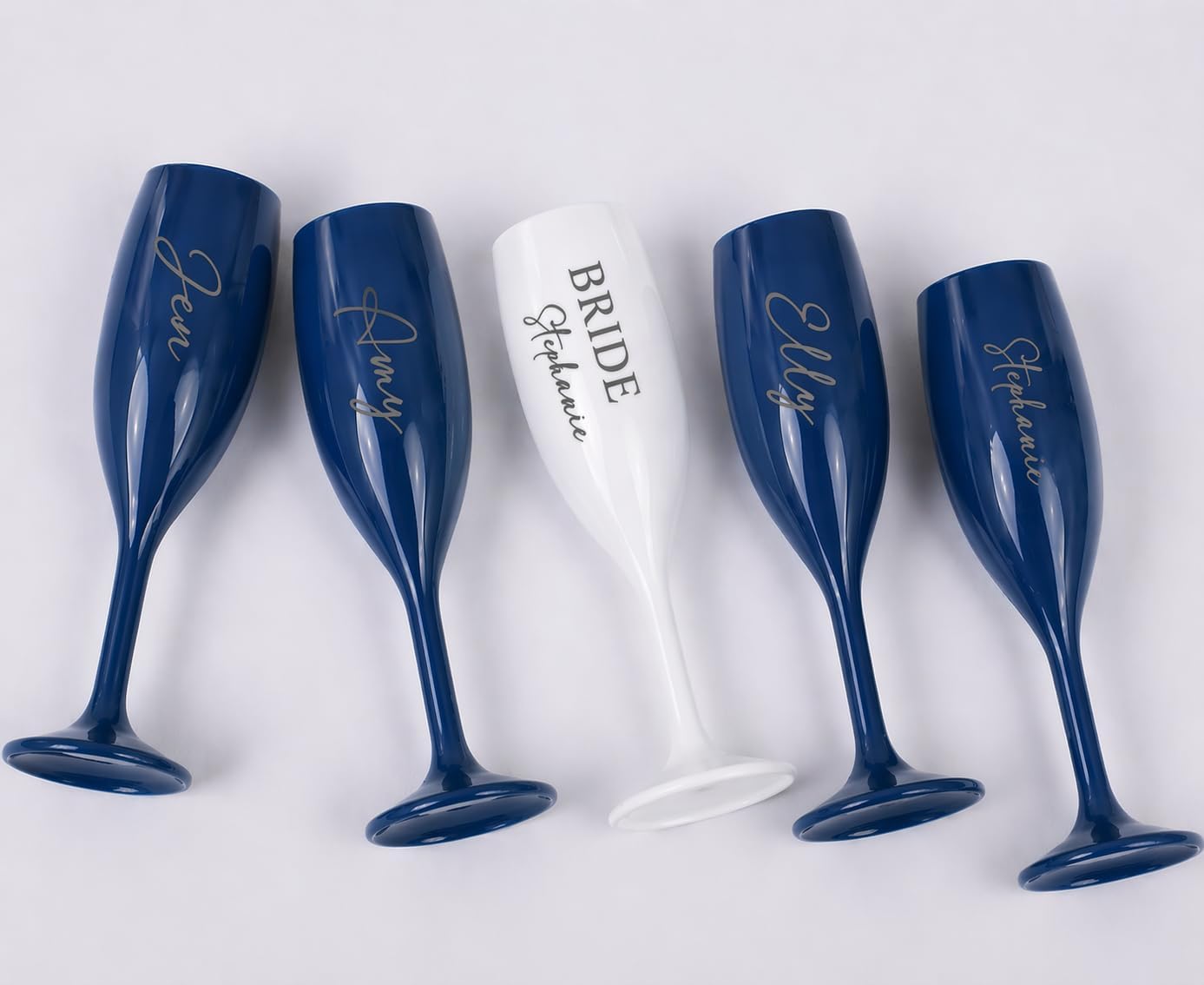Personalized Acrylic Champagne Flutes Set for Bride & Bridesmaids – Custom Engraved Wedding Toast Glasses – Bachelorette Party, Bridal Shower, Wedding Day Keepsake - Image 7