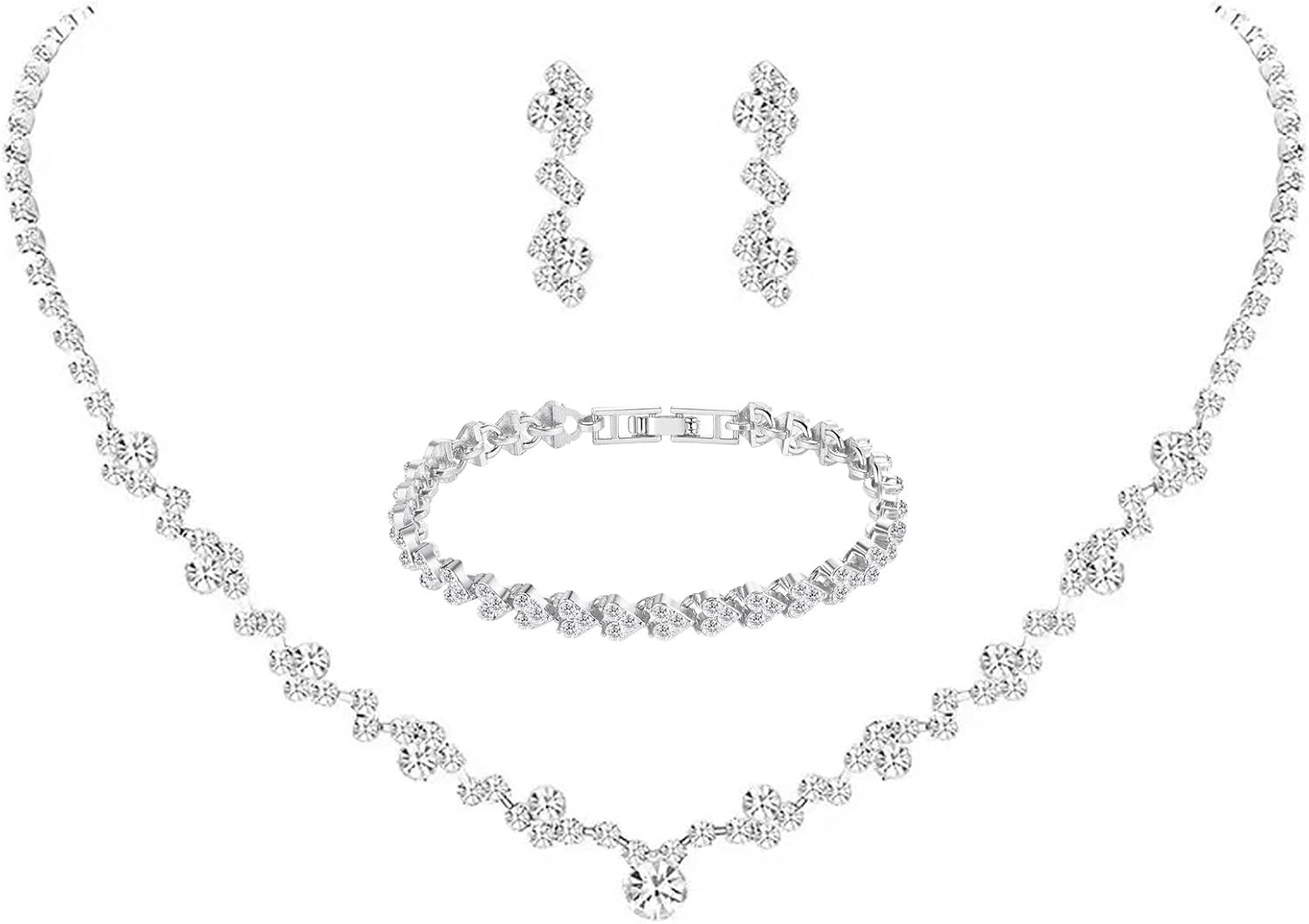 Crystal Wedding Jewelry Set, Neckla...