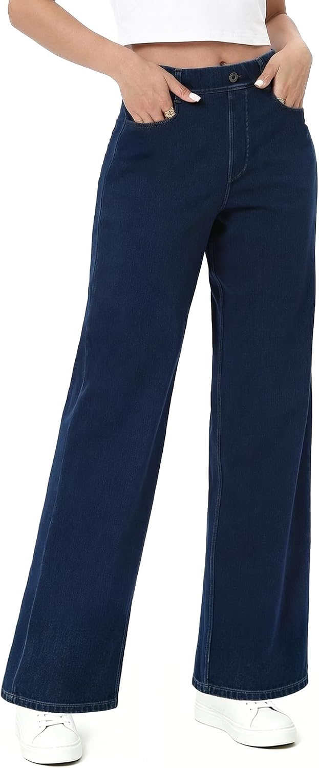 Pull On Jeans for Women Wide Leg El...