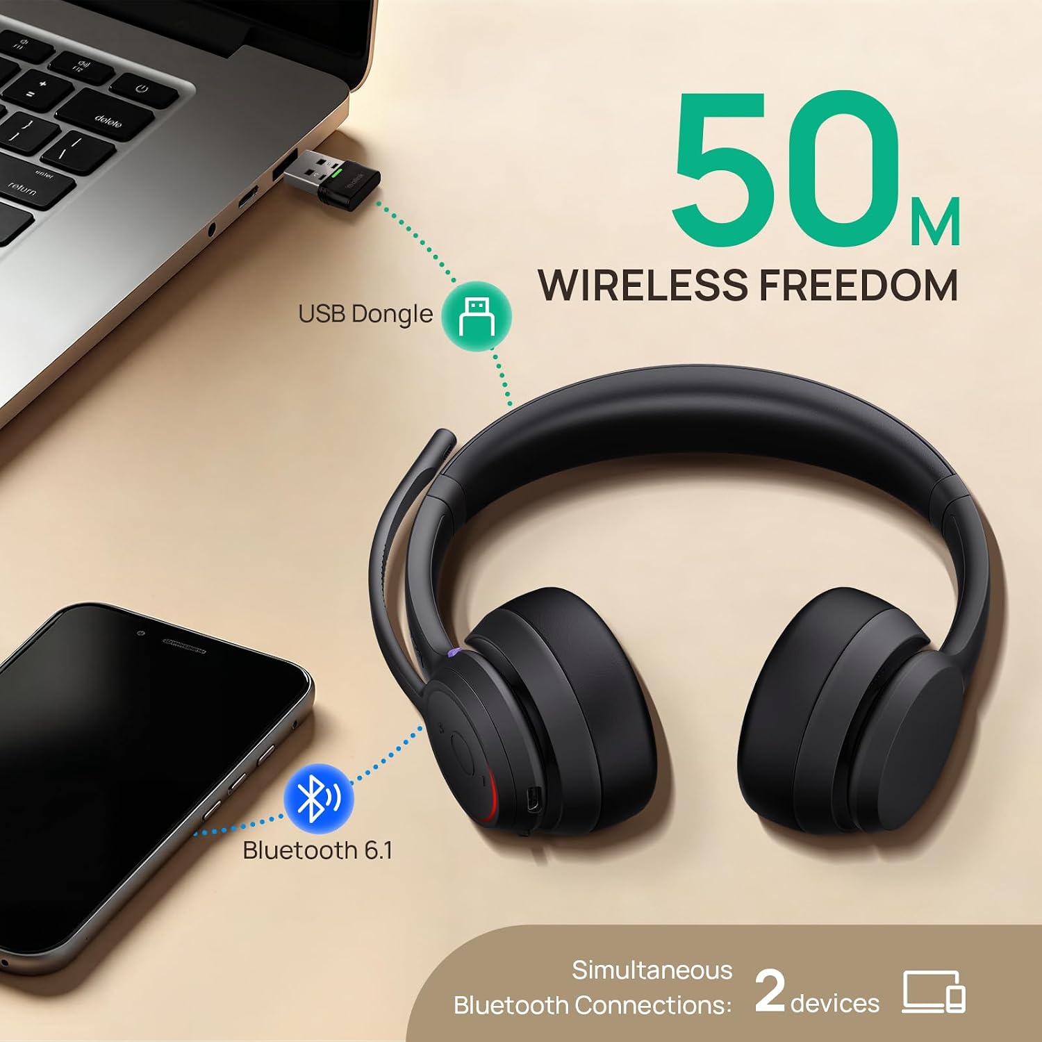 Yealink Z32 Budget-Friendly Wireless Bluetooth Headset for Hybrid Workers - Image 4
