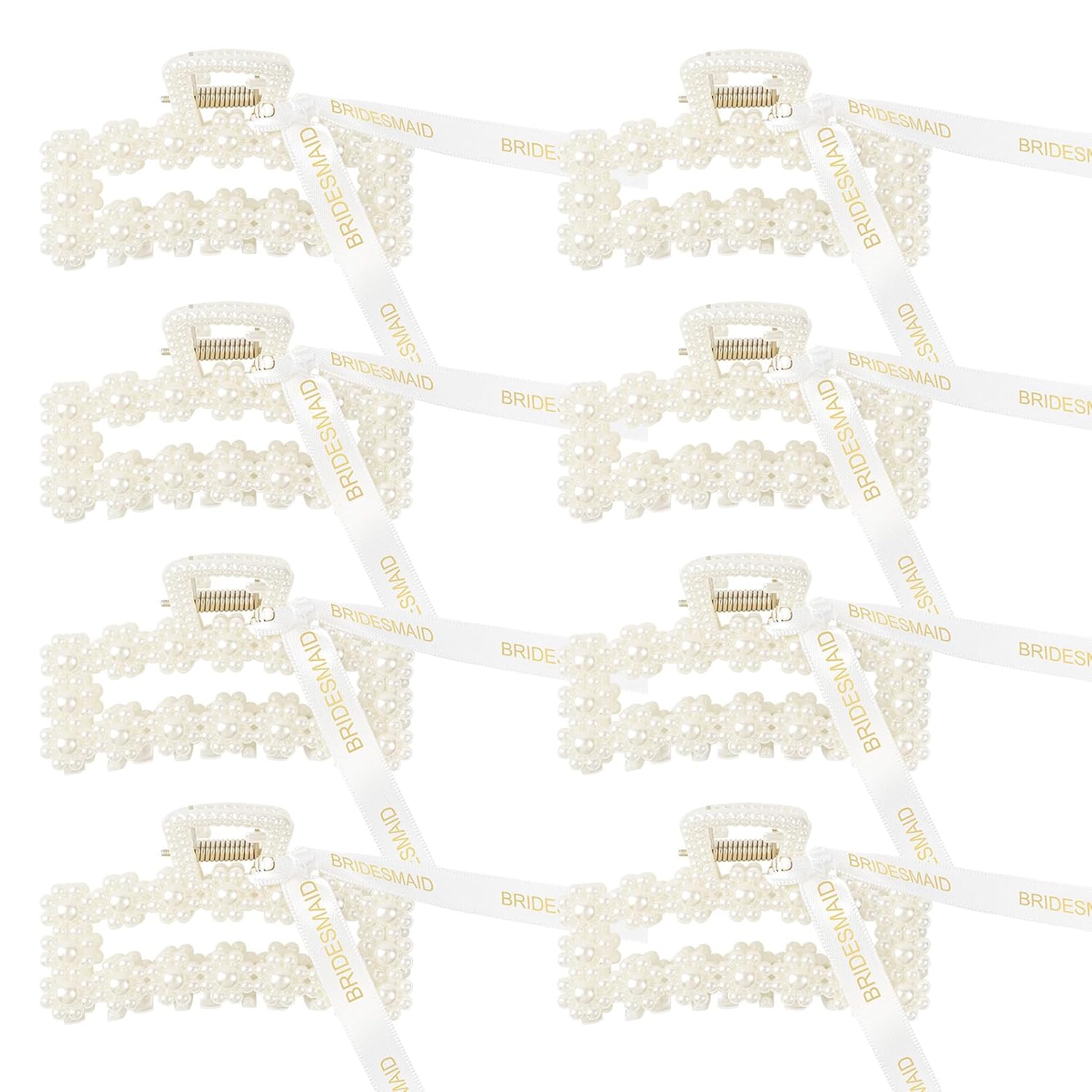 8 PCS Pearl Bridesmaid Gifts Rectan...