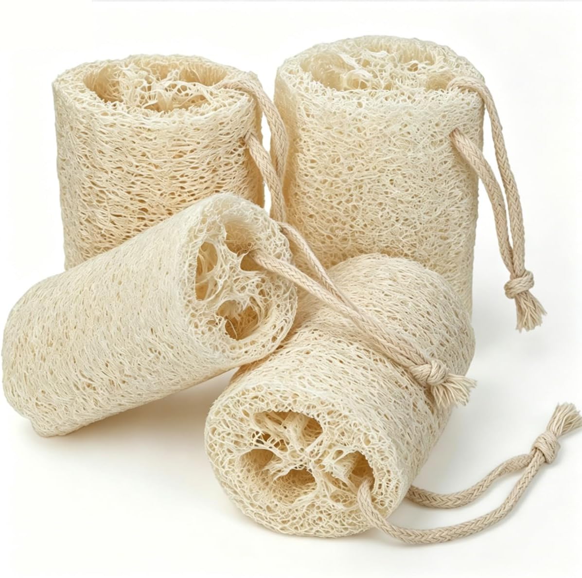 Natural Loofah Sponge, Organic Luffa Body Scrubber Bath Exfoliating, 4 inch