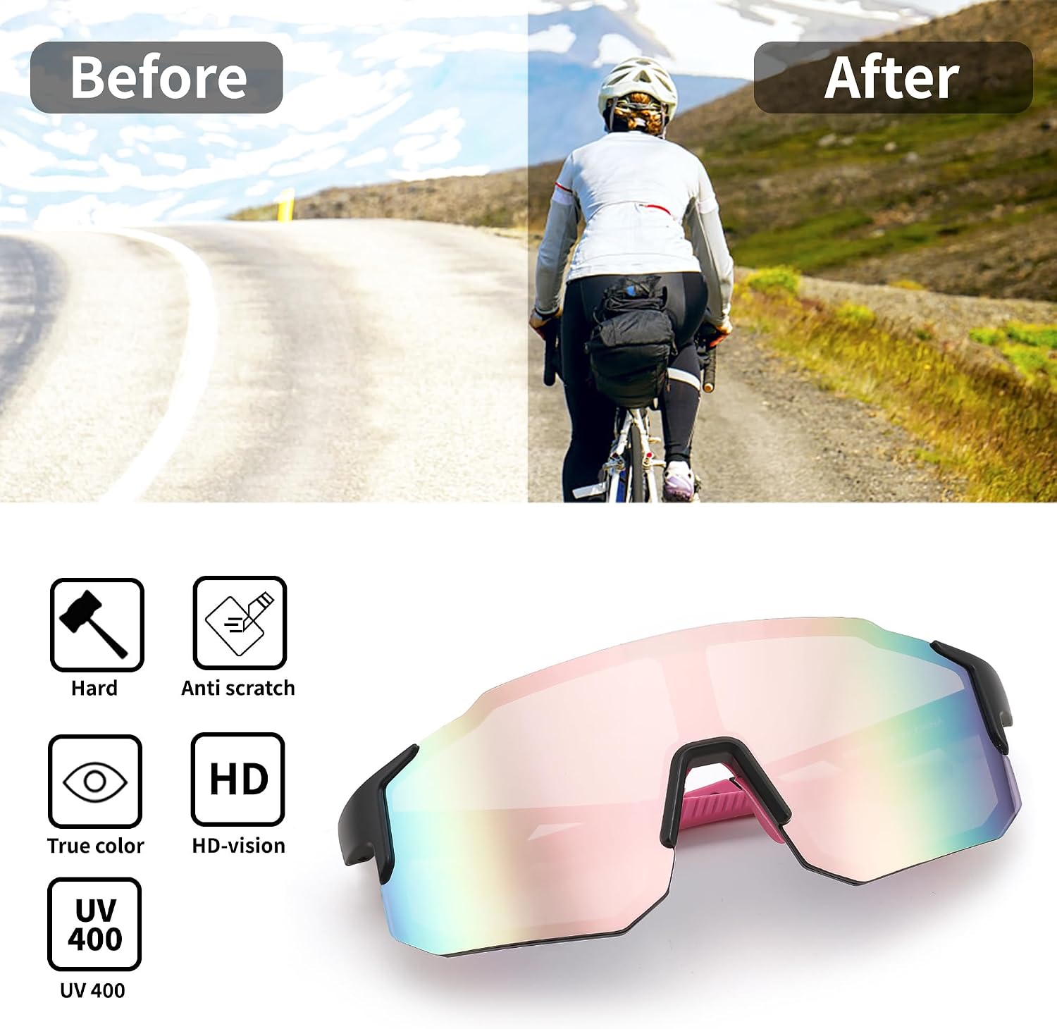 FEISEDY Sports Sunglasses for Men, Women and Teens - Baseball, Biking, Cycling UV400 Protection B2388 - Image 5