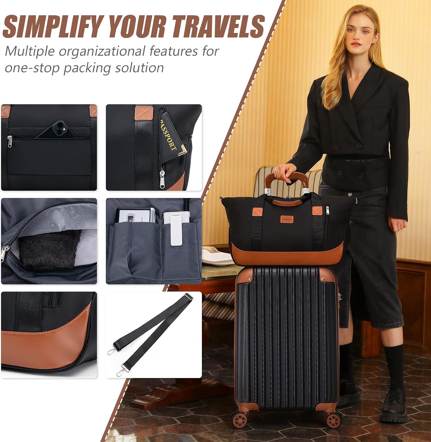 Cosbarn Luggage Sets, Lightweight Durable Hardshell, 5 piece Suitcase Sets - Image 5