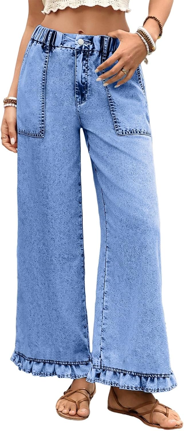 Astylish Wide Leg Jeans for Women T...