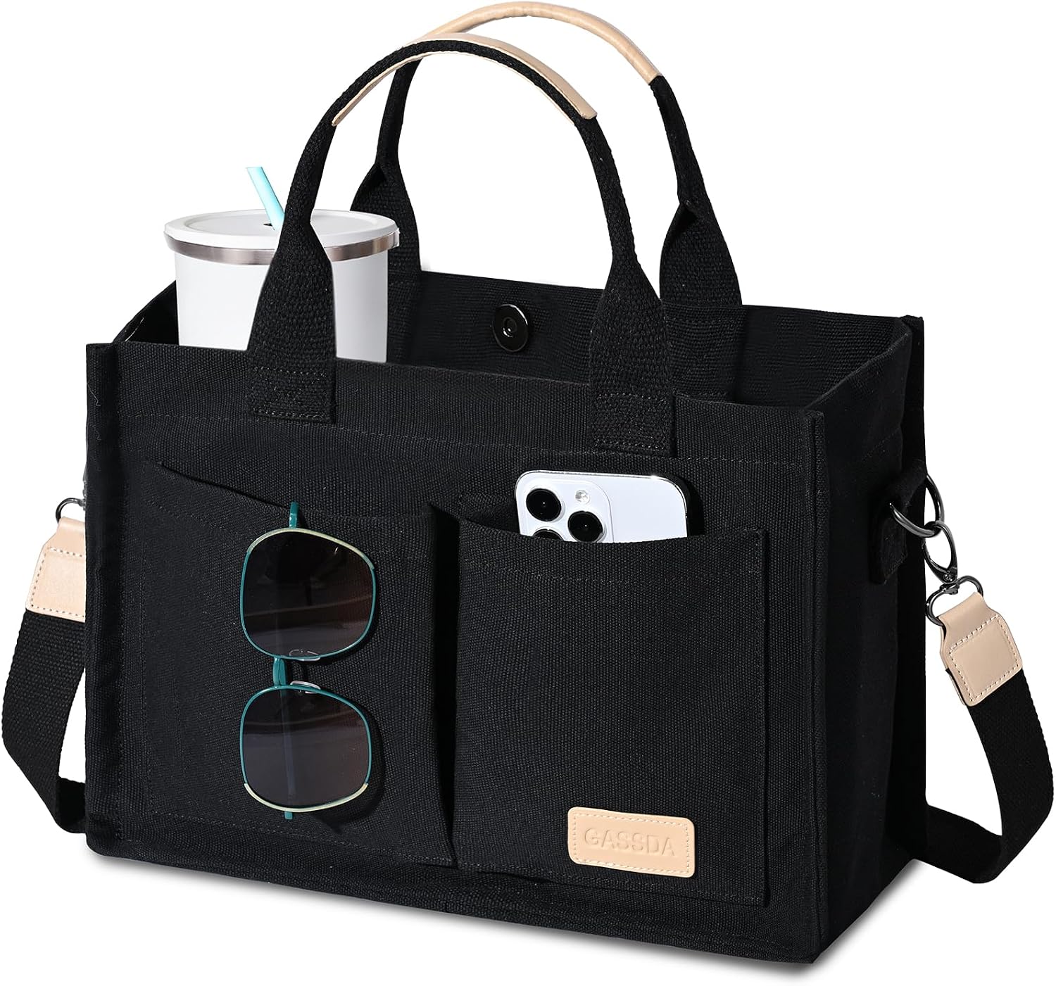GASSDA Canvas Tote Bag for Women Cr...