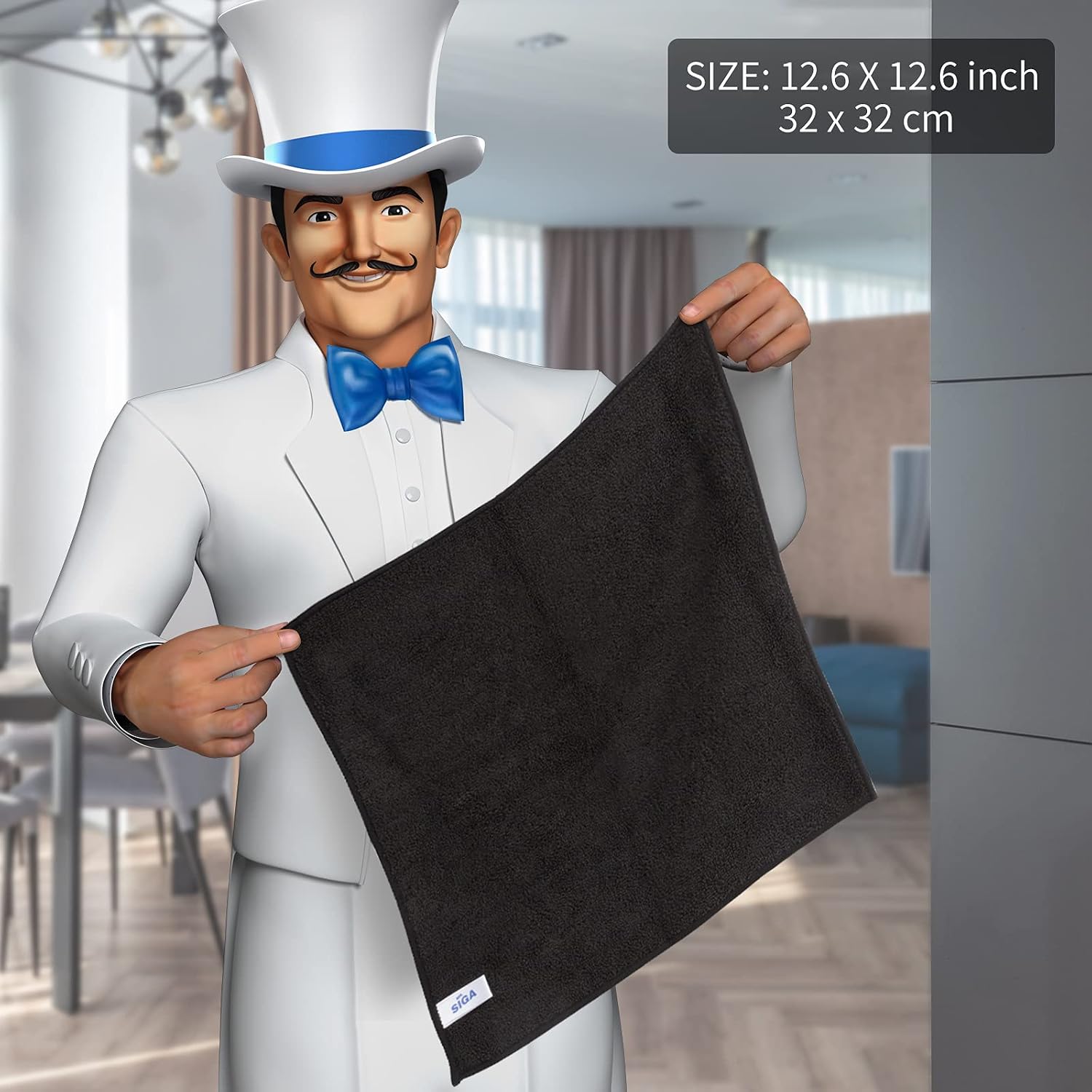MR.SIGA Microfiber Cleaning Cloths, Streak Free Microfiber Towels, 12 Pack - Image 2