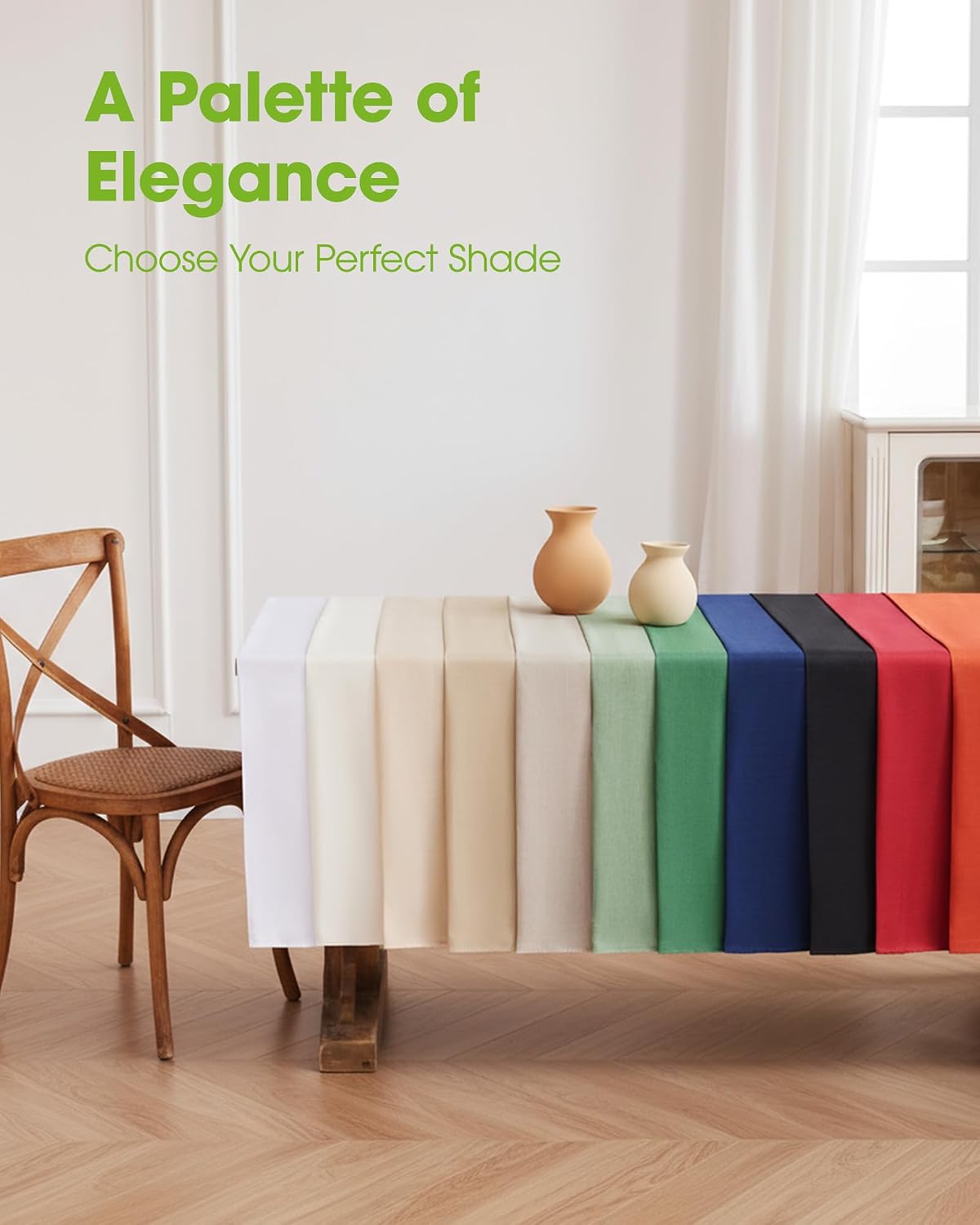 Pureegg Rectangle Linen Tablecloth Waterproof & Stain Resistant, Wrinkle-Free Table Cloth Adds Elegance and Protection, Ideal for Dining, Party, Wedding and Outdoor, 52 x 70 Inch, Sage Green - Image 5