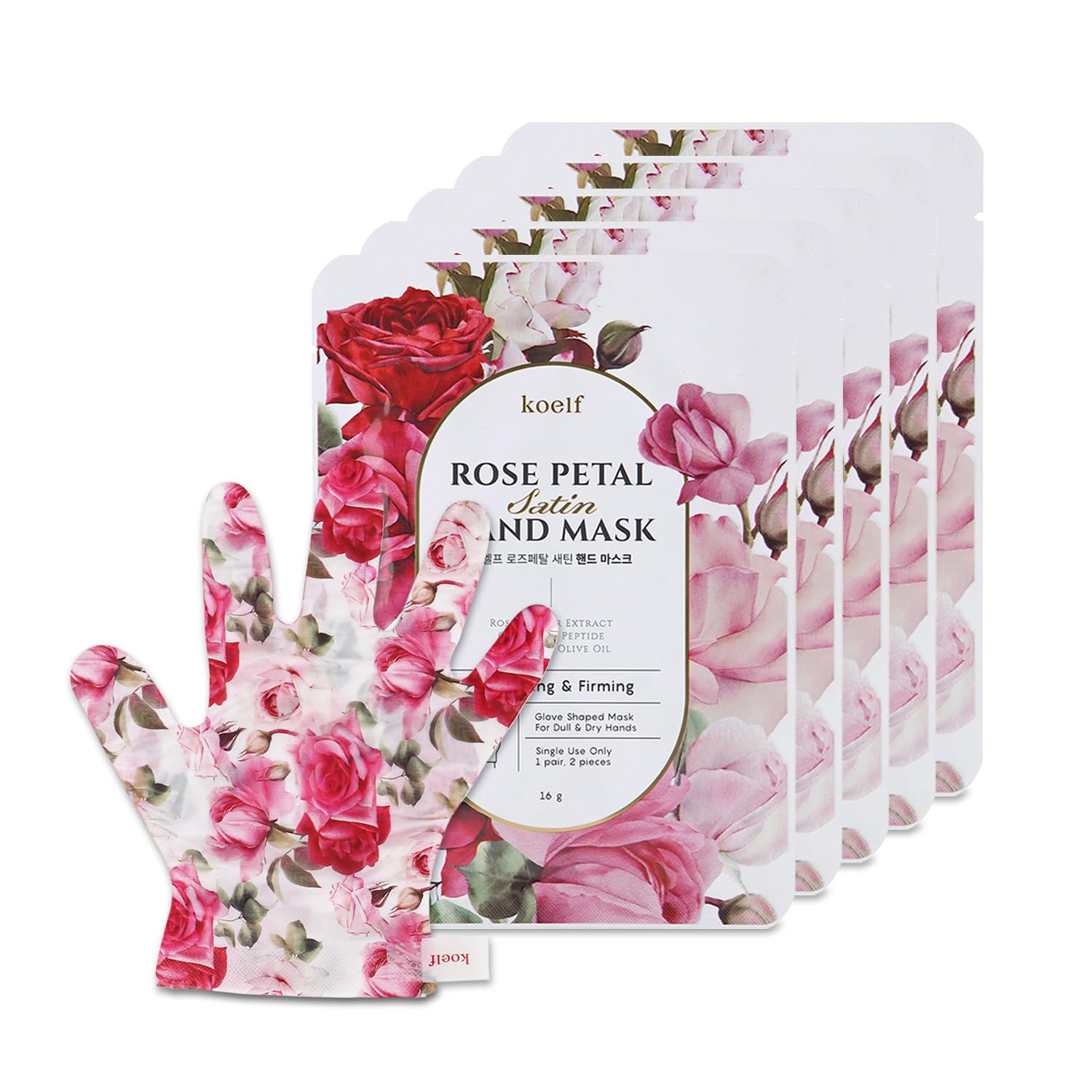 Koelf Rose Petal Satin Hand Mask (5...