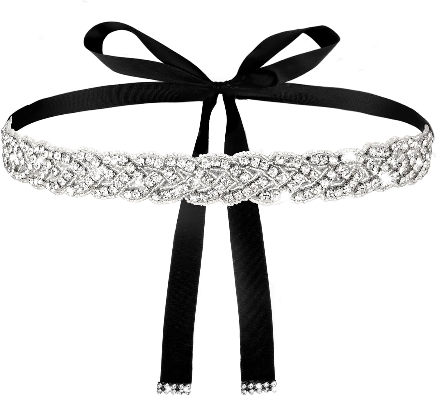 Bridal Wedding Waist Belt Silver Gl...