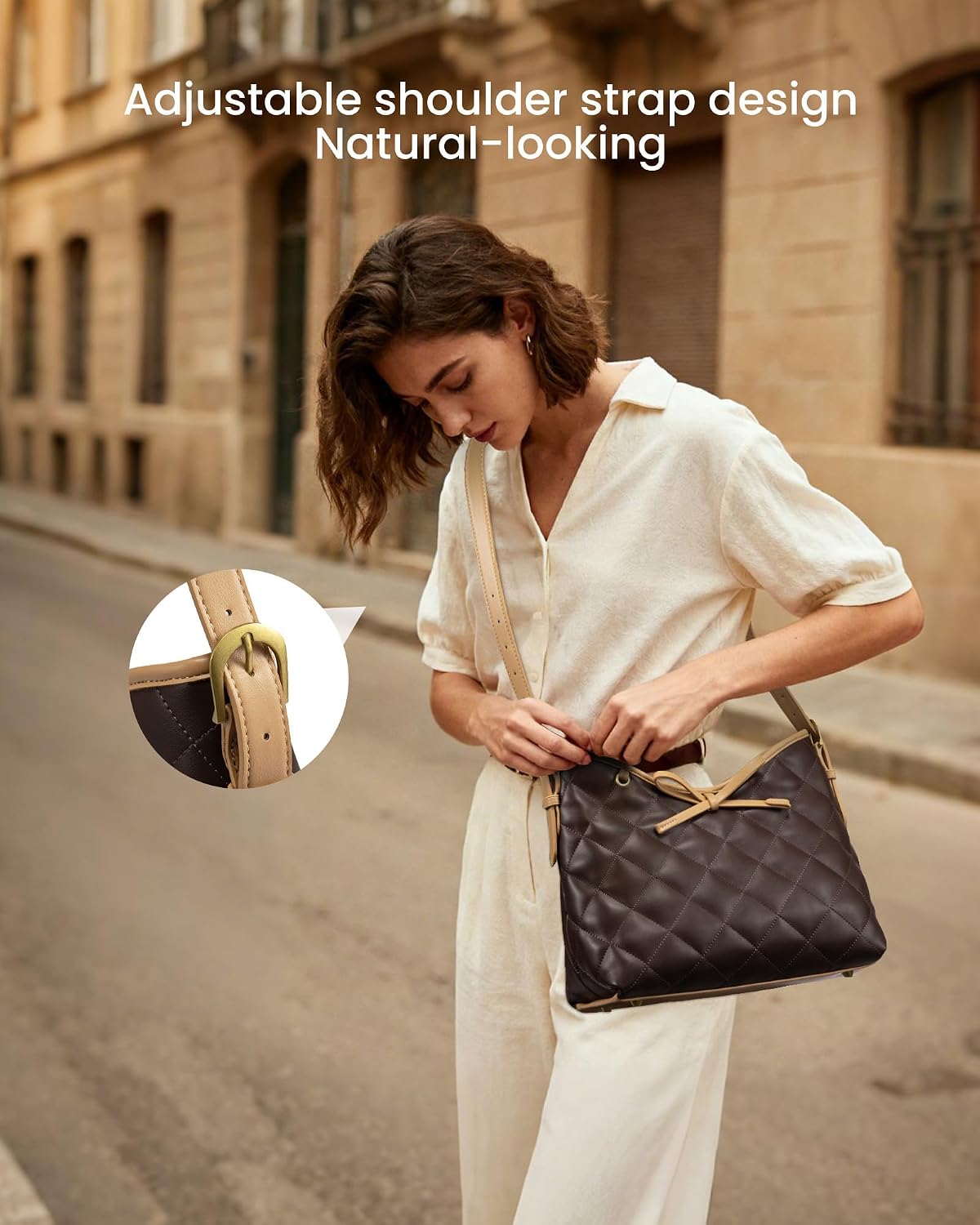 LOVEVOOK Purses for Women Soft Leather Hobo Handbags Quilted Crossbody Bag Designer Carteras Para Mujer Bucket Purse - Image 3
