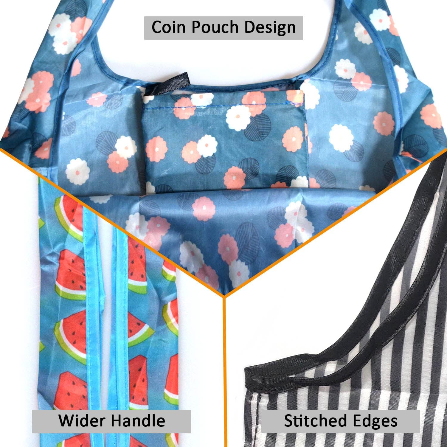 Reusable Grocery Bags, 6 Pack 50Lbs Foldable Fashion Washable Shopping Bags, Large Boho Tote Bags For Groceries, Bulk Market Cloth Storage Bags, Utility Aesthetic Personalized Gifts For Women - Image 5