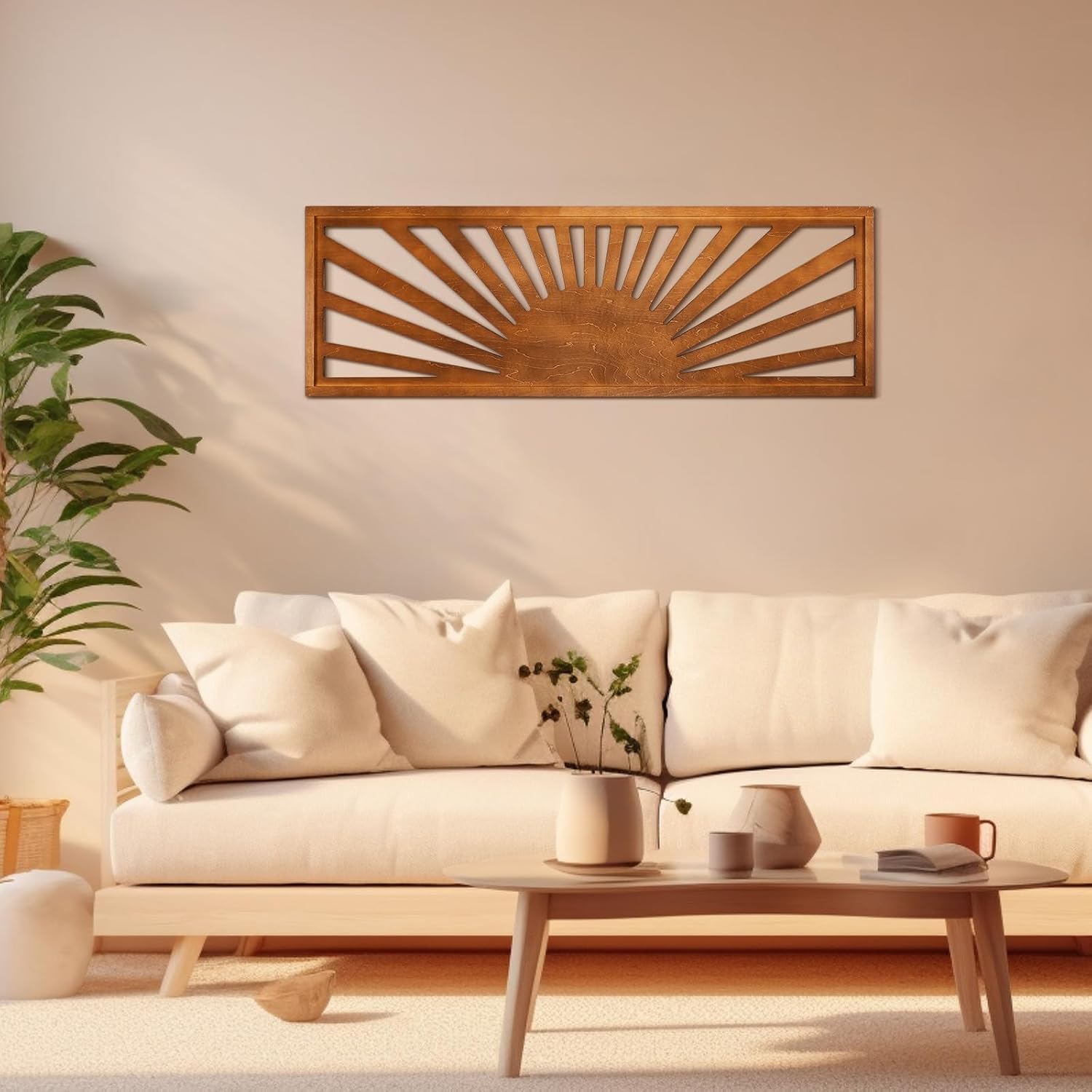 Burbell Horizontal Sun Wall Art, Bo...