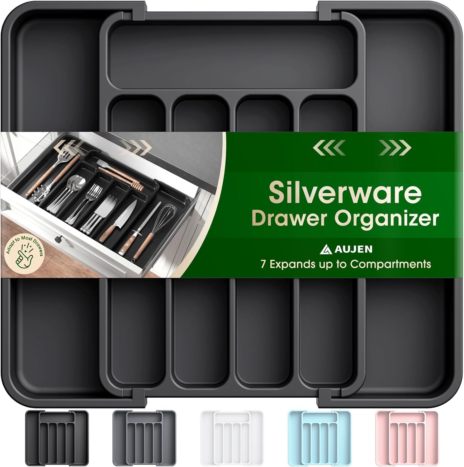 Aujen Silverware Drawer Organizer, ...