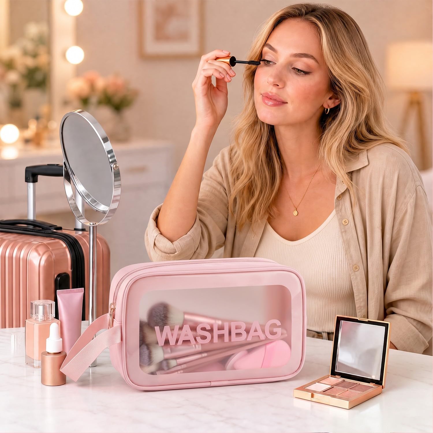 HGHDBT 70Pcs Pink Makeup Brushes Set Professional Makeup Kit Multi-functional Makeup Tool Set with Case Facial Makeup Accessories, Foundation Makeup Brush Kit Eye and Face Make up Brushes & Tools - Image 5