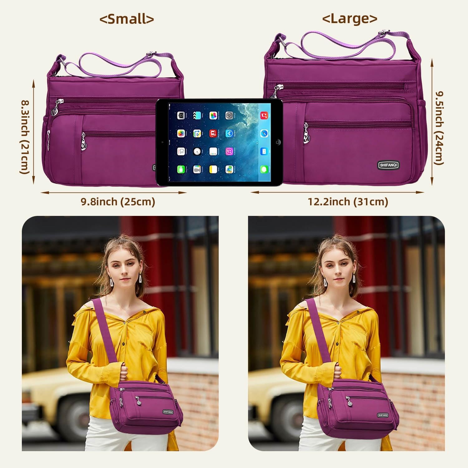Crossbody Bag for Women,Multi Pockets Cross Body Purses for Women, Ladies Shoulder Bag, Travel Purses and Handbags - Image 2