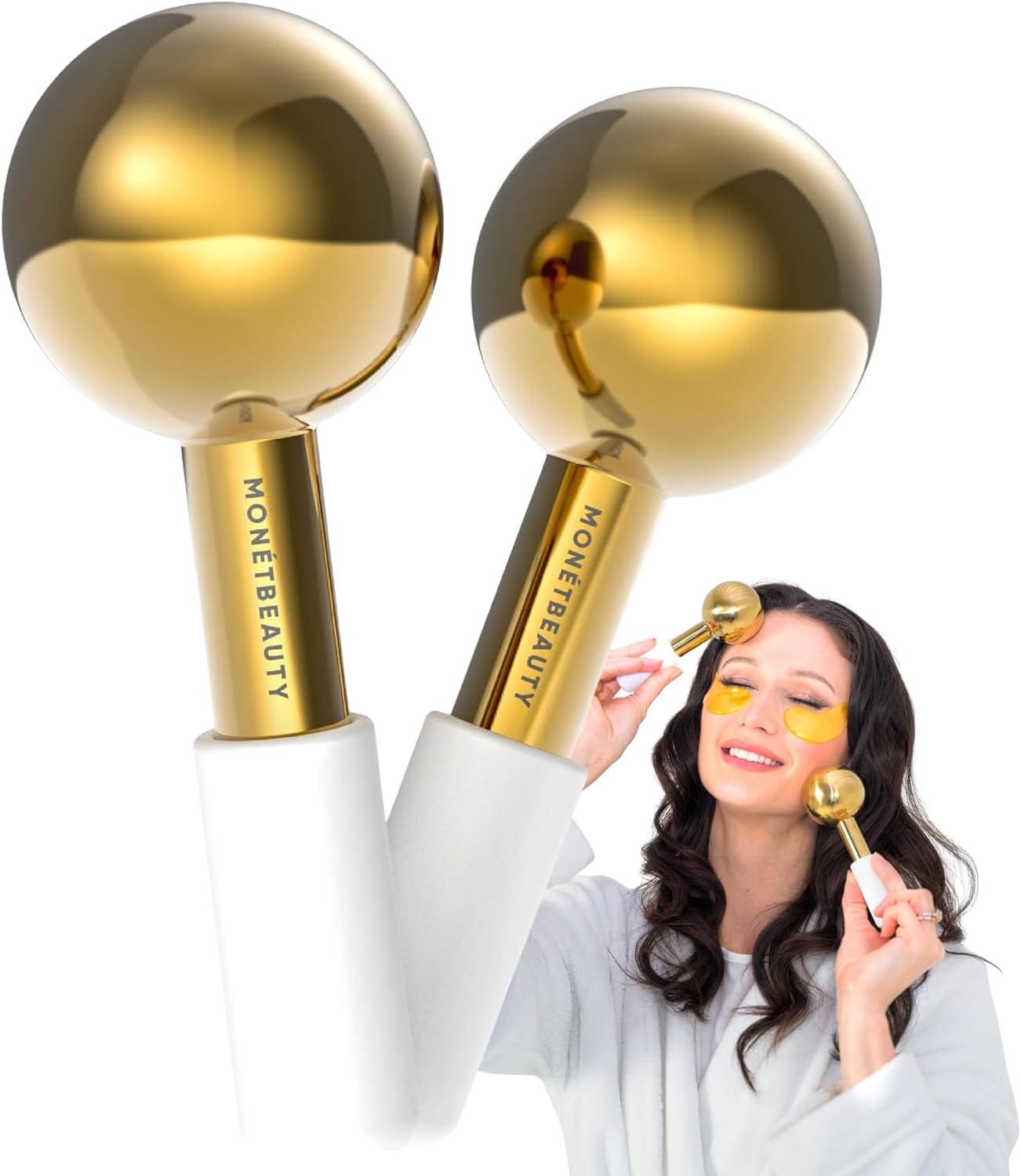 MonétBeauty Tighten Skin, Depuff & Sinus Relief? Try Stainless Steel Ice Globes for Facials - Durable Cryo Globes Instantly Reduce Puffiness, Tighten Pores, Facial Massages and Daily Beauty Routines