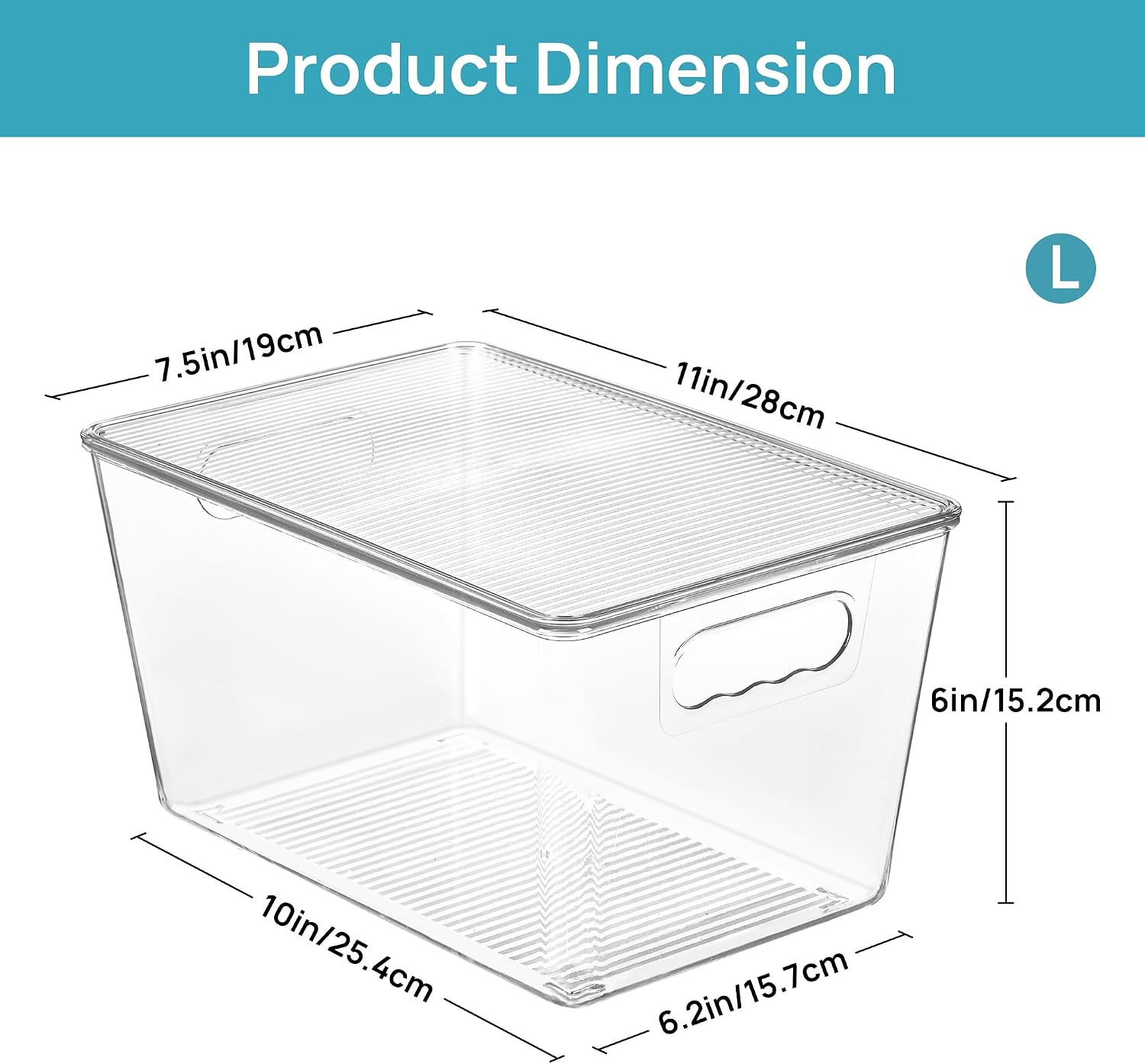 Vtopmart 6 Pack Clear Stackable Storage Bins with Lids and Handles, Large - Image 2
