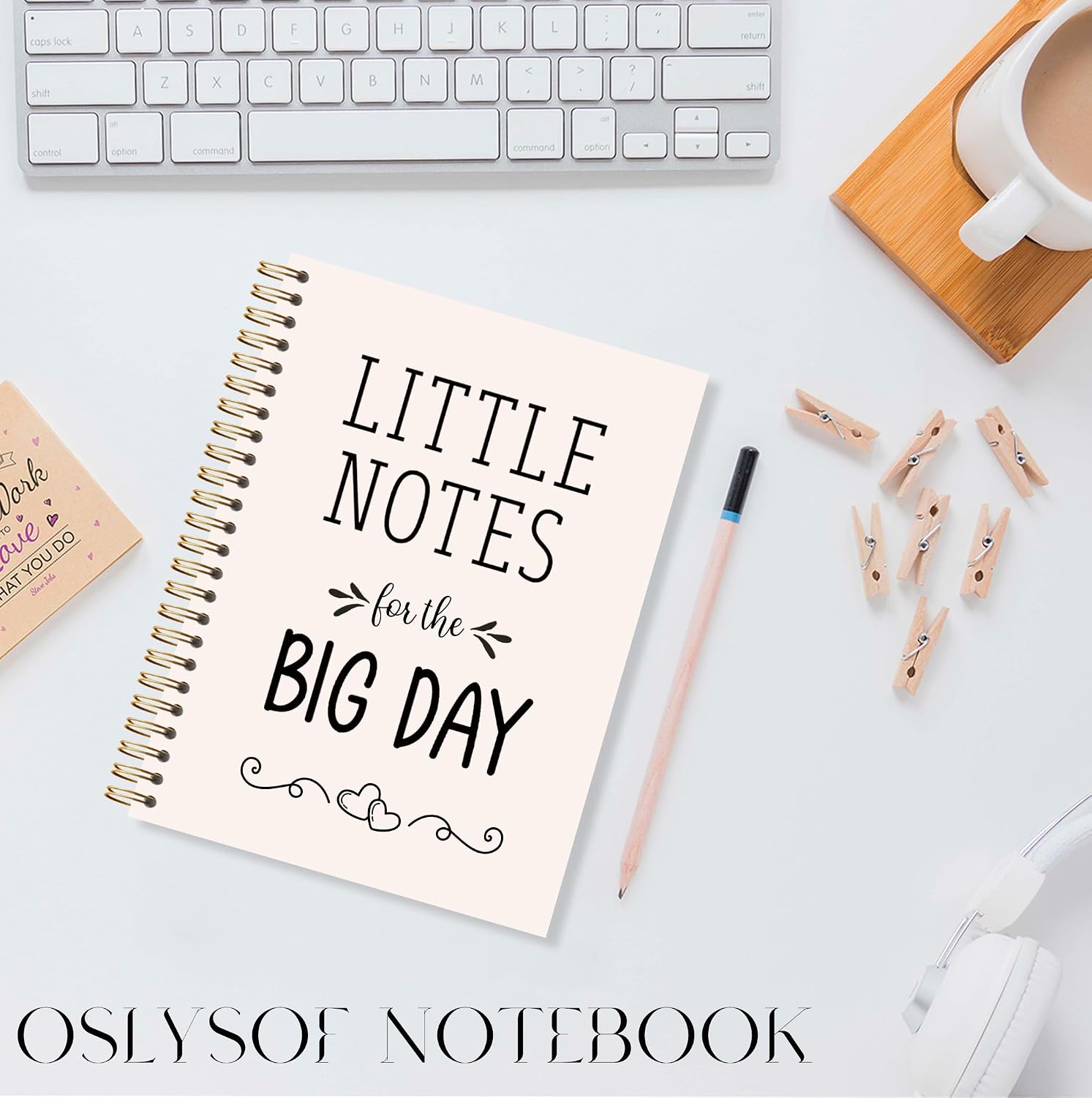OSLYSOF Wedding Planning Spiral Notebook, Marriage Journal for Couples, Engagement Gifts for Couples Notebooks for Note Taking, Bride and Groom Gifts, 5.5x8.3 Inch with 164 Pages - Image 2