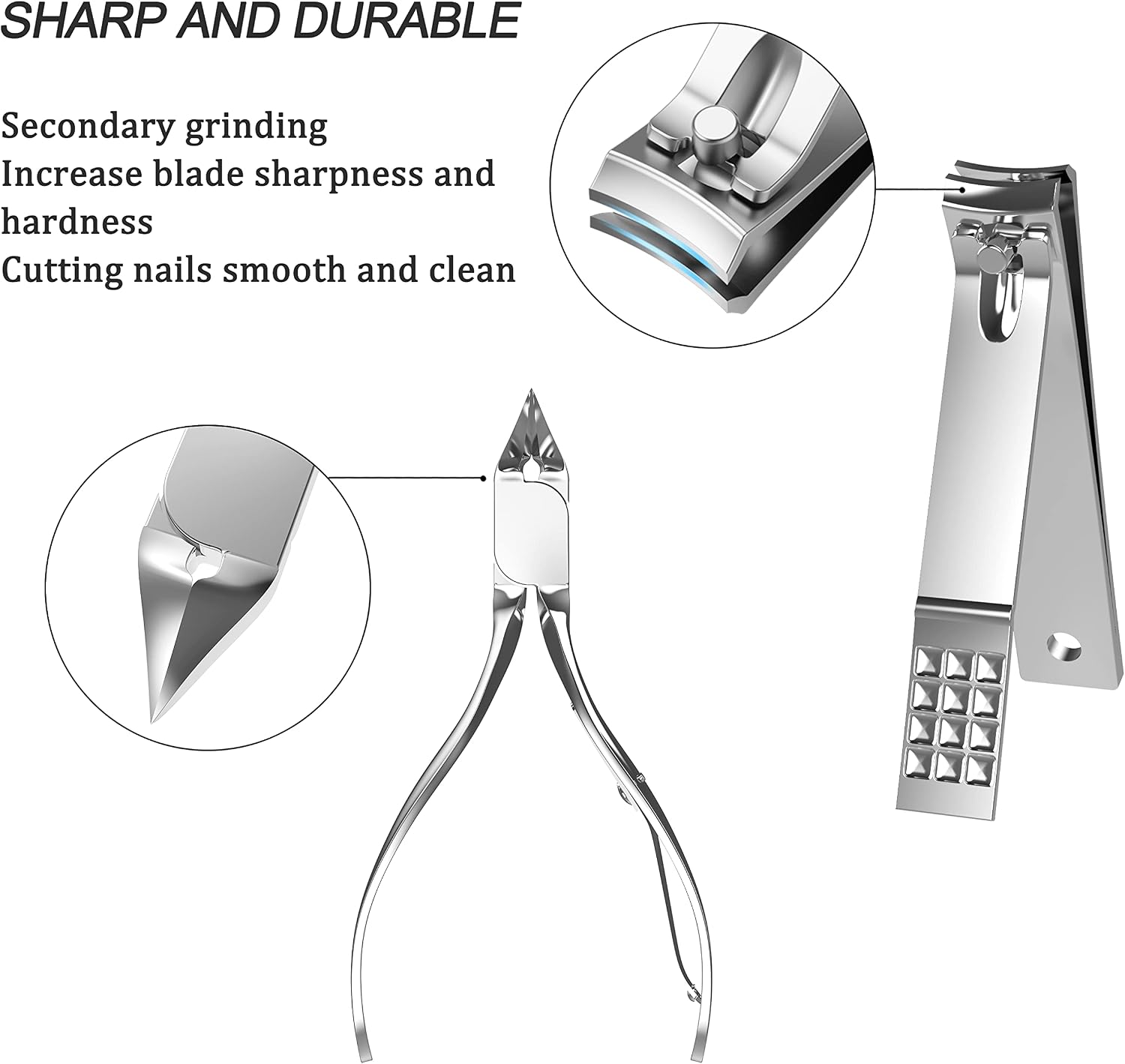 Professional Manicure and Pedicure Kit, 12-Piece Premium Grooming Set with Nail Clippers, Facial Care Tools, and Luxurious Travel Case for Men and Women - Image 3