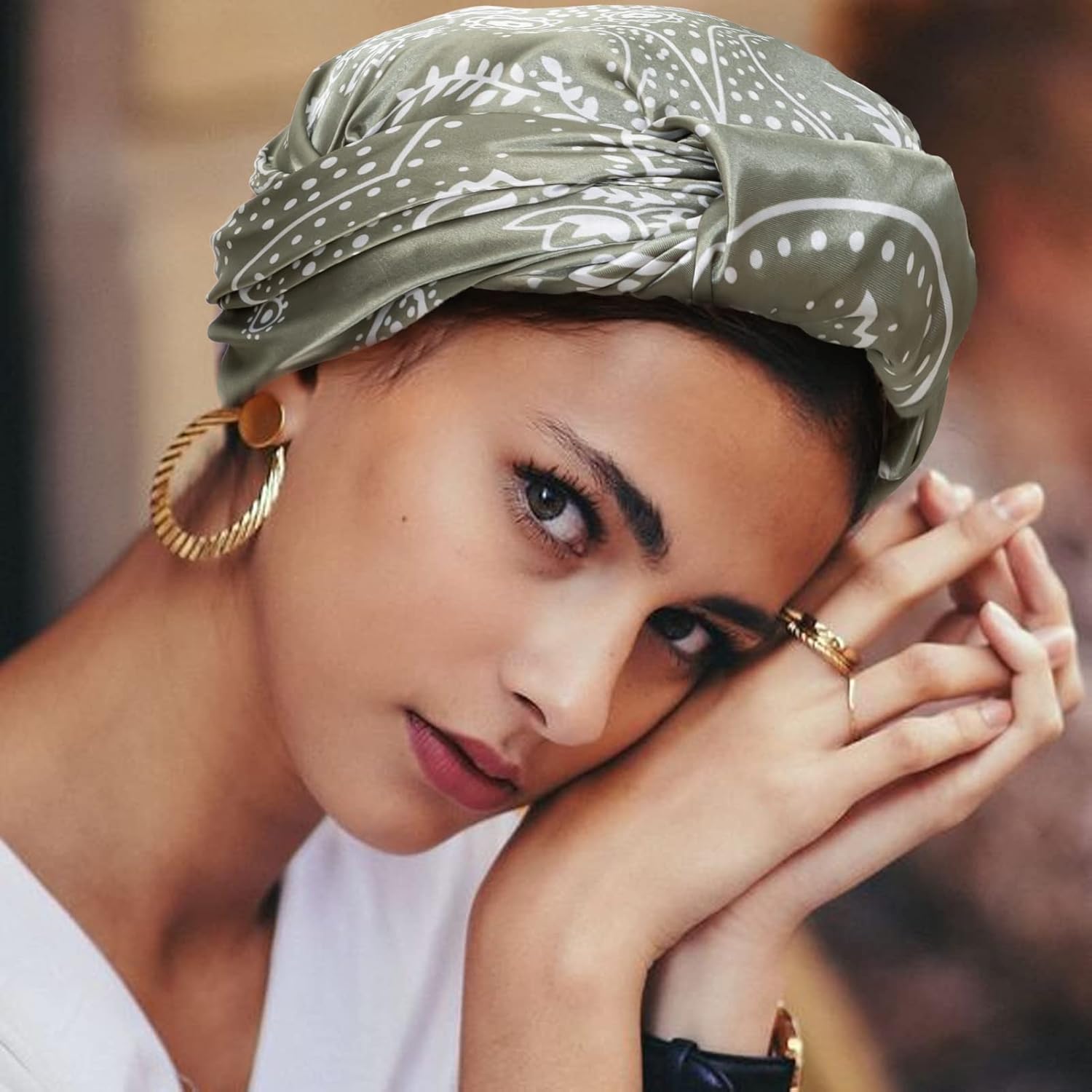 HBselect 4PCS Head Scarf for Women 35” Silk Feel Hair Scarf - Image 5