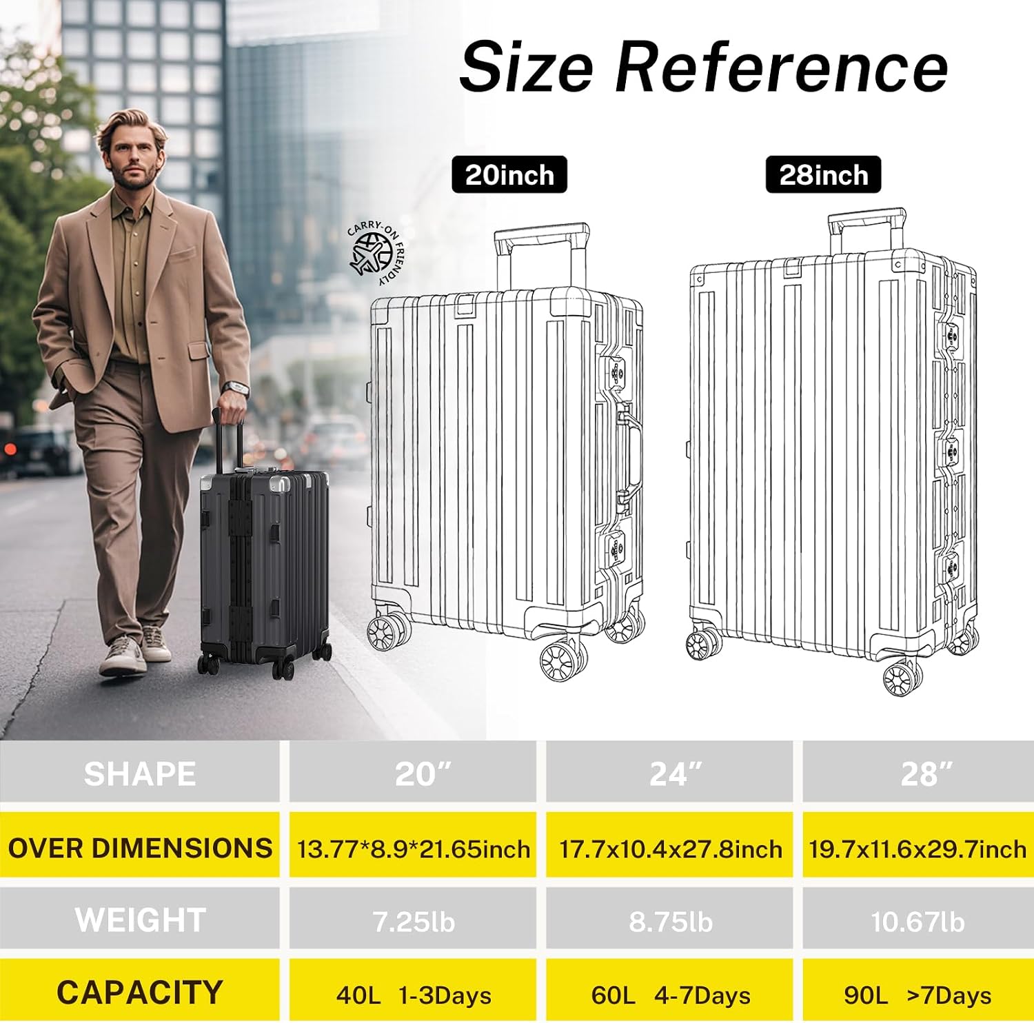 Krute Zipperless Carry On Luggage with Wheels 20 inch Hardshell Suitcase - Image 9