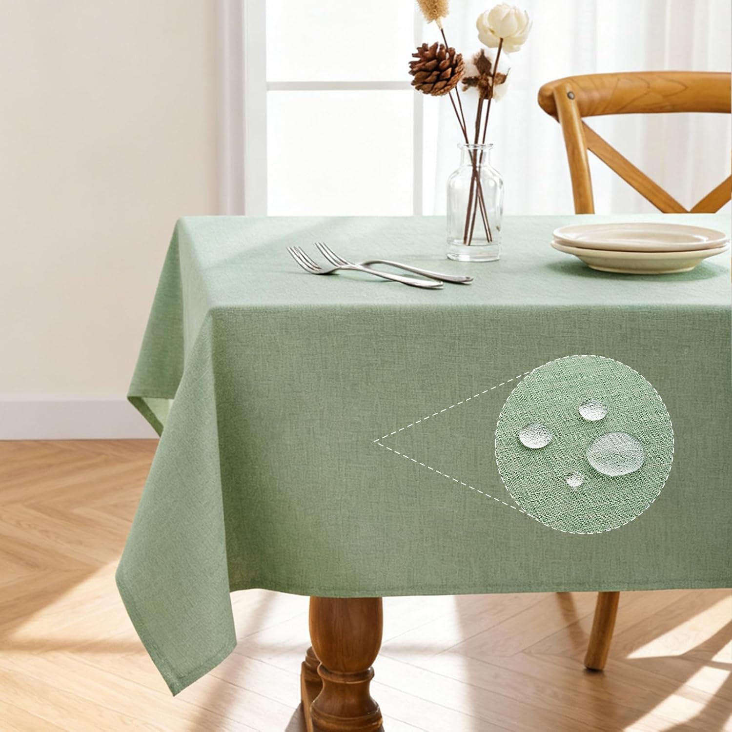 Pureegg Rectangle Linen Tablecloth ...