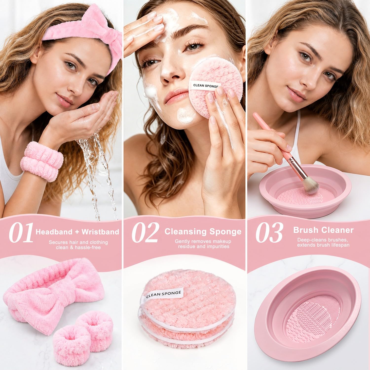HGHDBT 70Pcs Pink Makeup Brushes Set Professional Makeup Kit Multi-functional Makeup Tool Set with Case Facial Makeup Accessories, Foundation Makeup Brush Kit Eye and Face Make up Brushes & Tools - Image 7