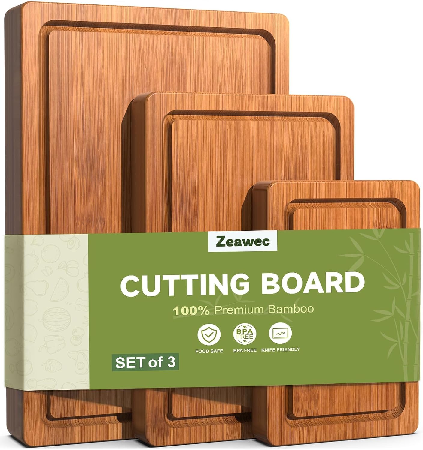 3-Piece Set Deep-Carbonized Bamboo ...