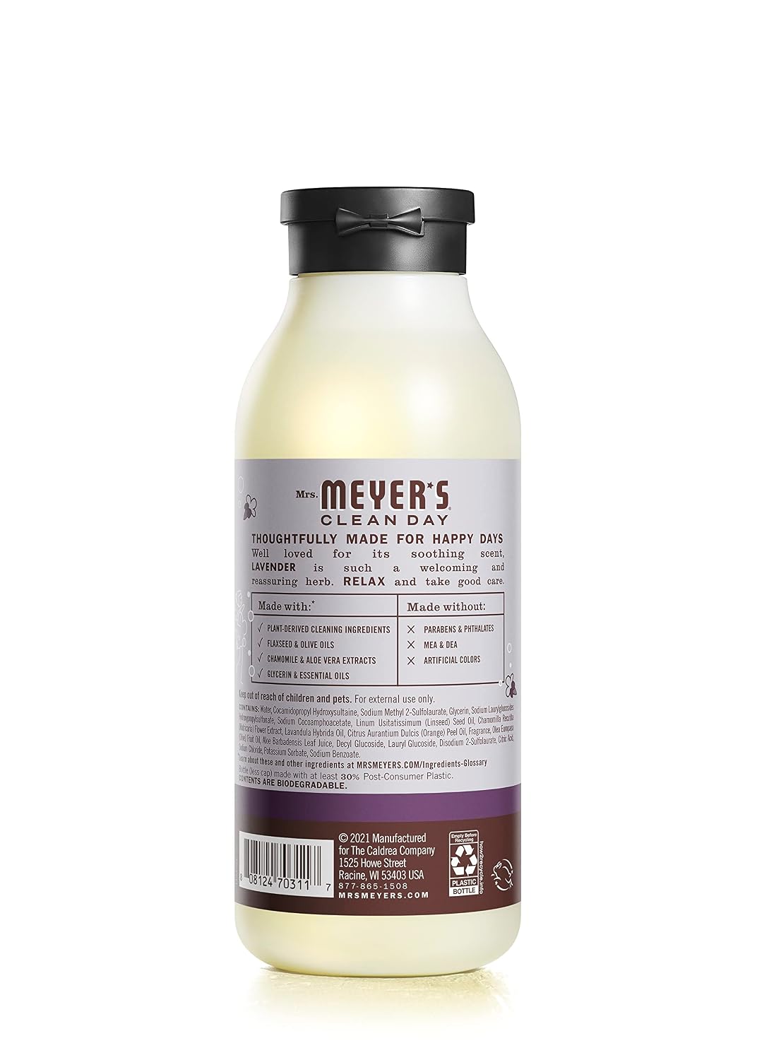 MRS. MEYER'S CLEAN DAY Moisturizing Body Wash, Lavender, 16 fl oz - Image 2