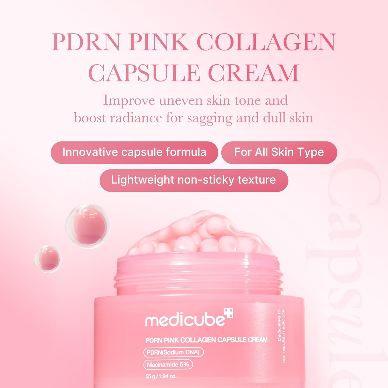 medicube Capsule Cream with Salmon DNA PDRN Pink Collagen - Image 2