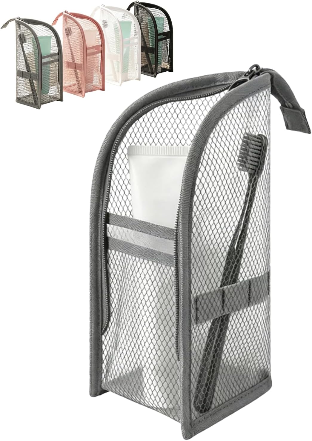 RAINPOT Standing Toiletry Bag EVA Travel Organizer with Dividers，Gray-1PC