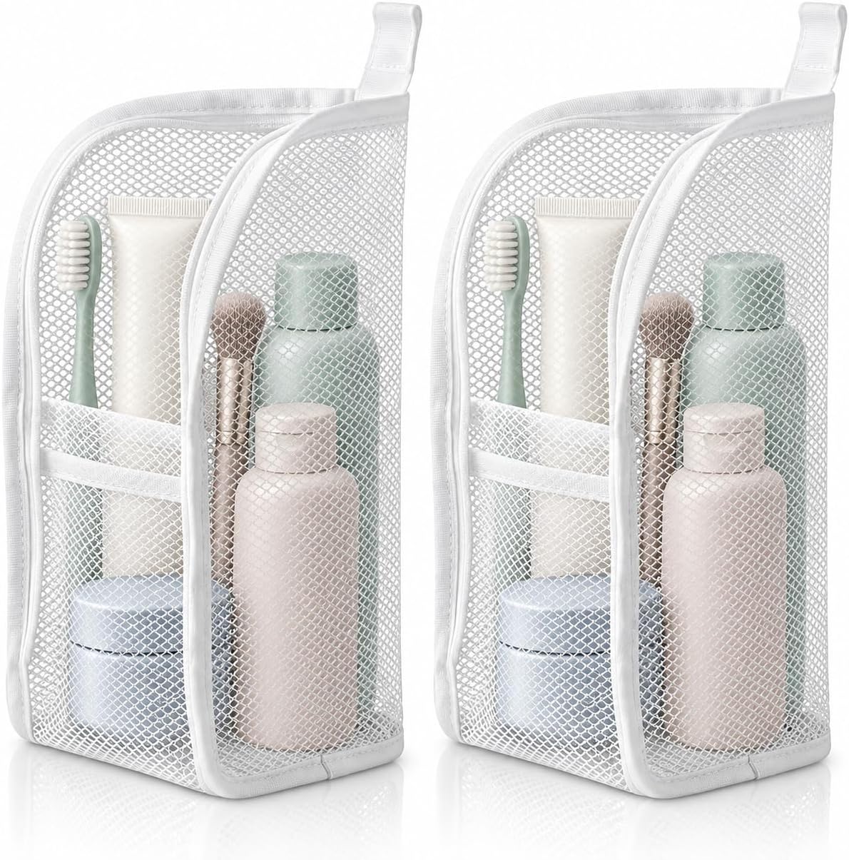 Standing Toiletry Bag, Portable Lightweight Travel Toiletry Bag (White*2)