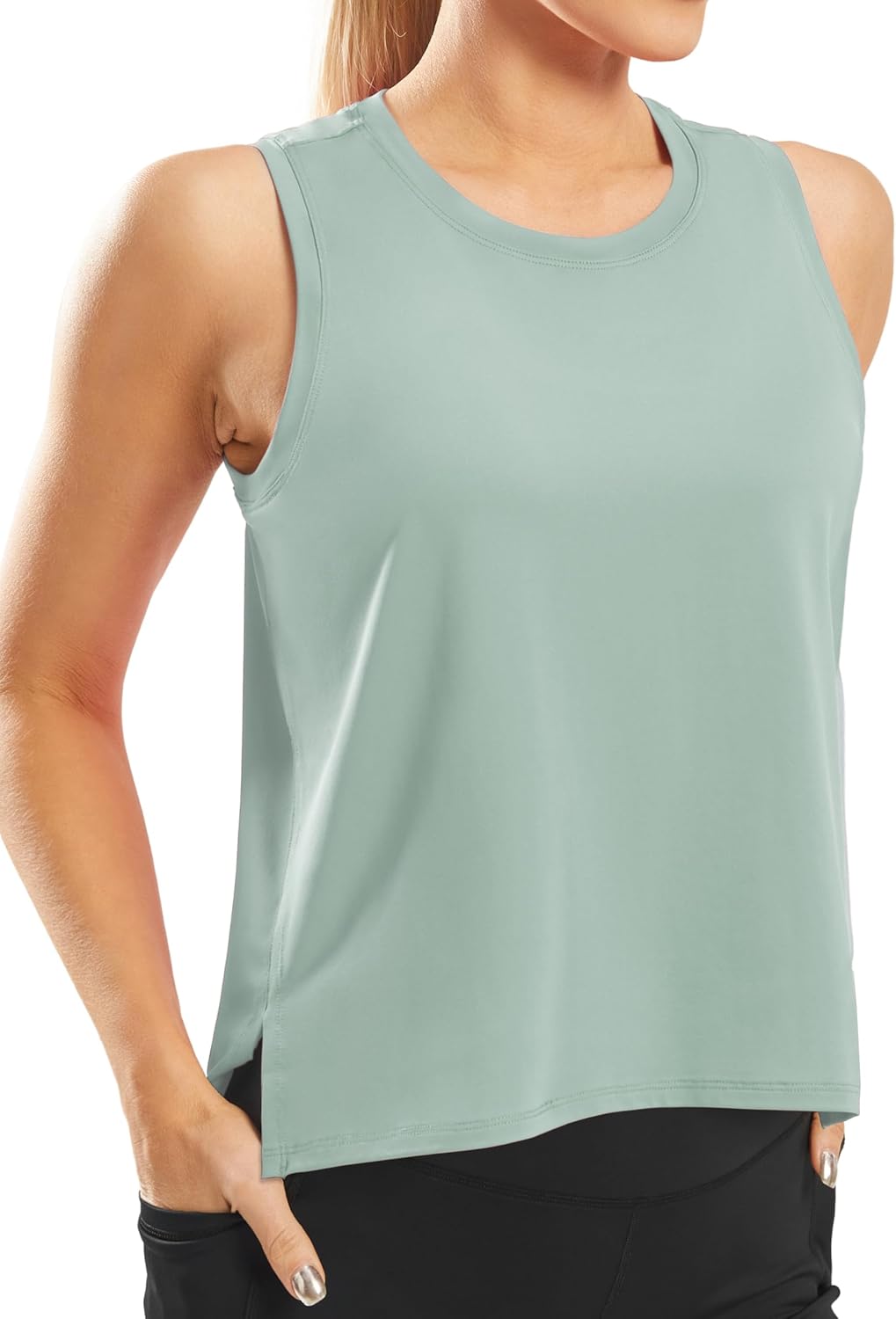 Ice Silk Workout Tops Sleeveless Athletic Tank Loose Fit UPF 50+