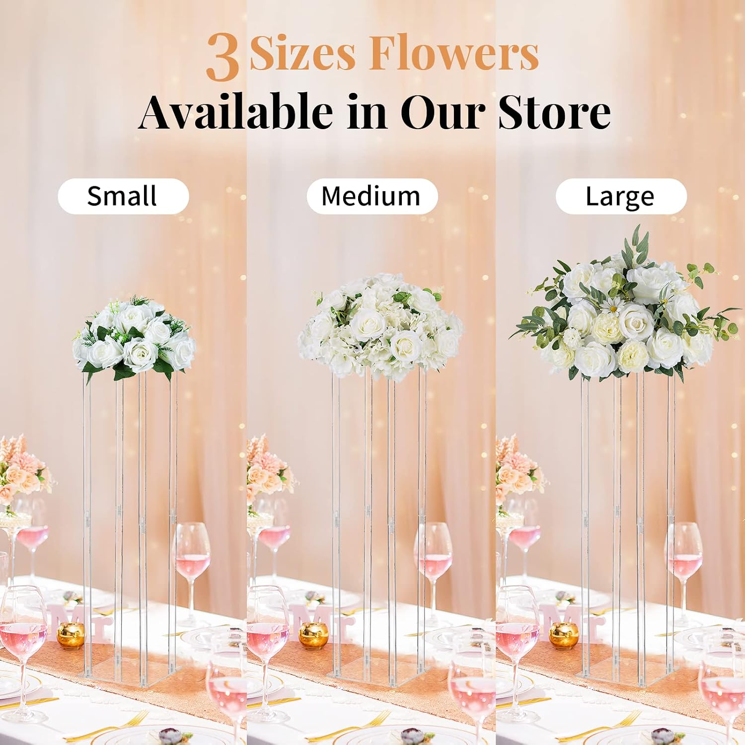 NUPTIO Large Flower Centerpieces for Tables: 17.7 inch Diameter White Artificial Flower Ball Arrangement for Wedding Party Centerpiece - 2 Pcs Fake Floral Rose for Bridal Shower Decorations - Image 6