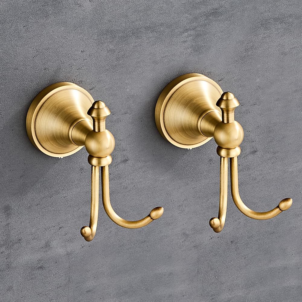 2 Pcs Pack Antique Brass Towel Hook...