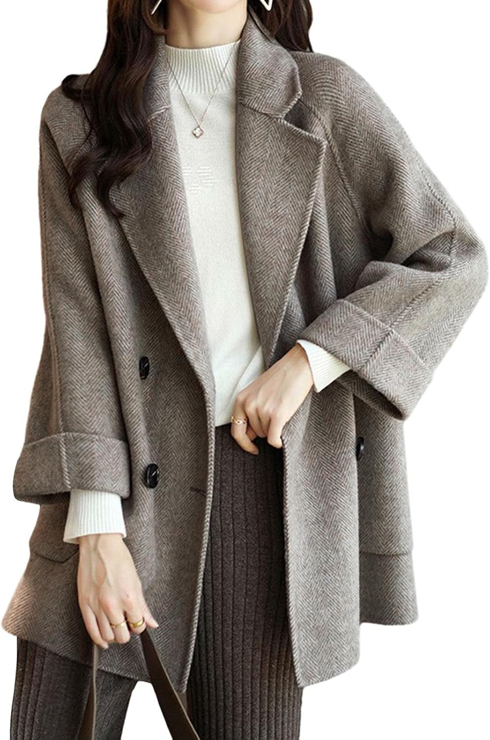 CHARTOU Women Wool Coat Peacoat Jac...
