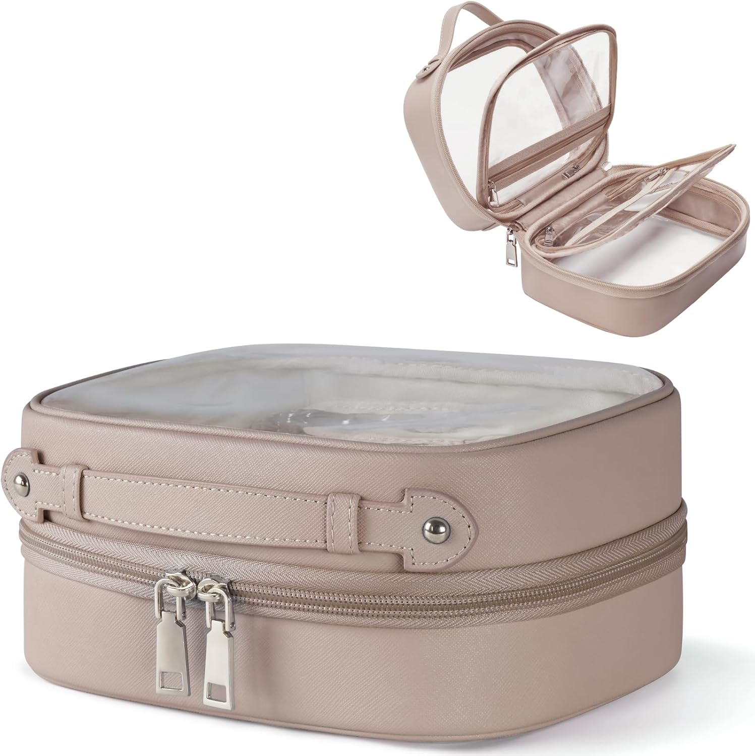 Clear Cosmetic Bag Double Layer 4 C...