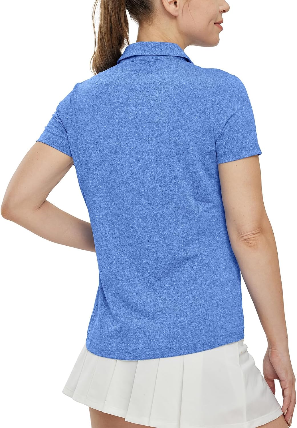 BGOWATU Women's Short Sleeve Golf Tennis Polo Shirts V Neck Collared Workout Tops UV Protection Dry Fit - Image 5